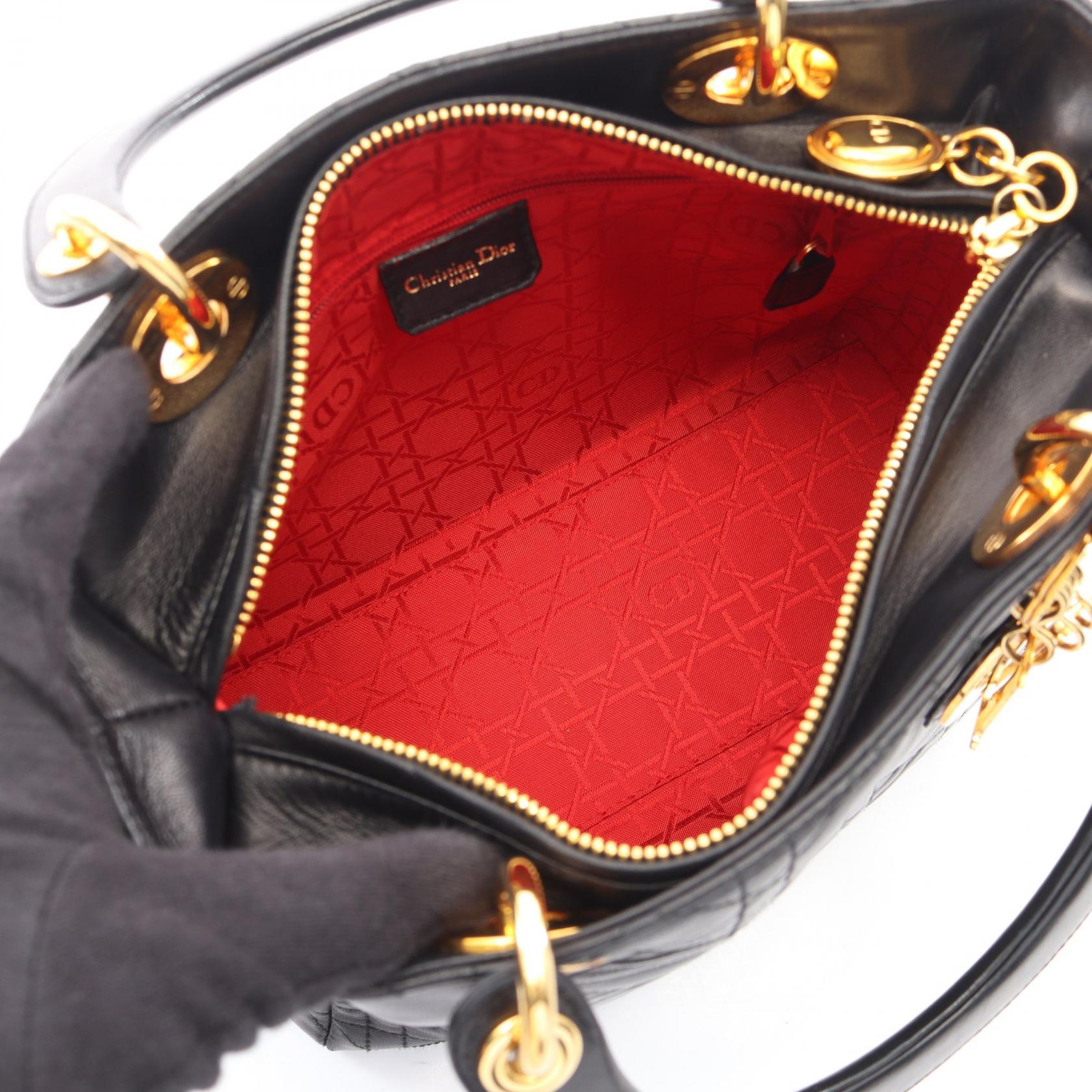 ディオール LADY DIOR レザー2wayハンドバッグ