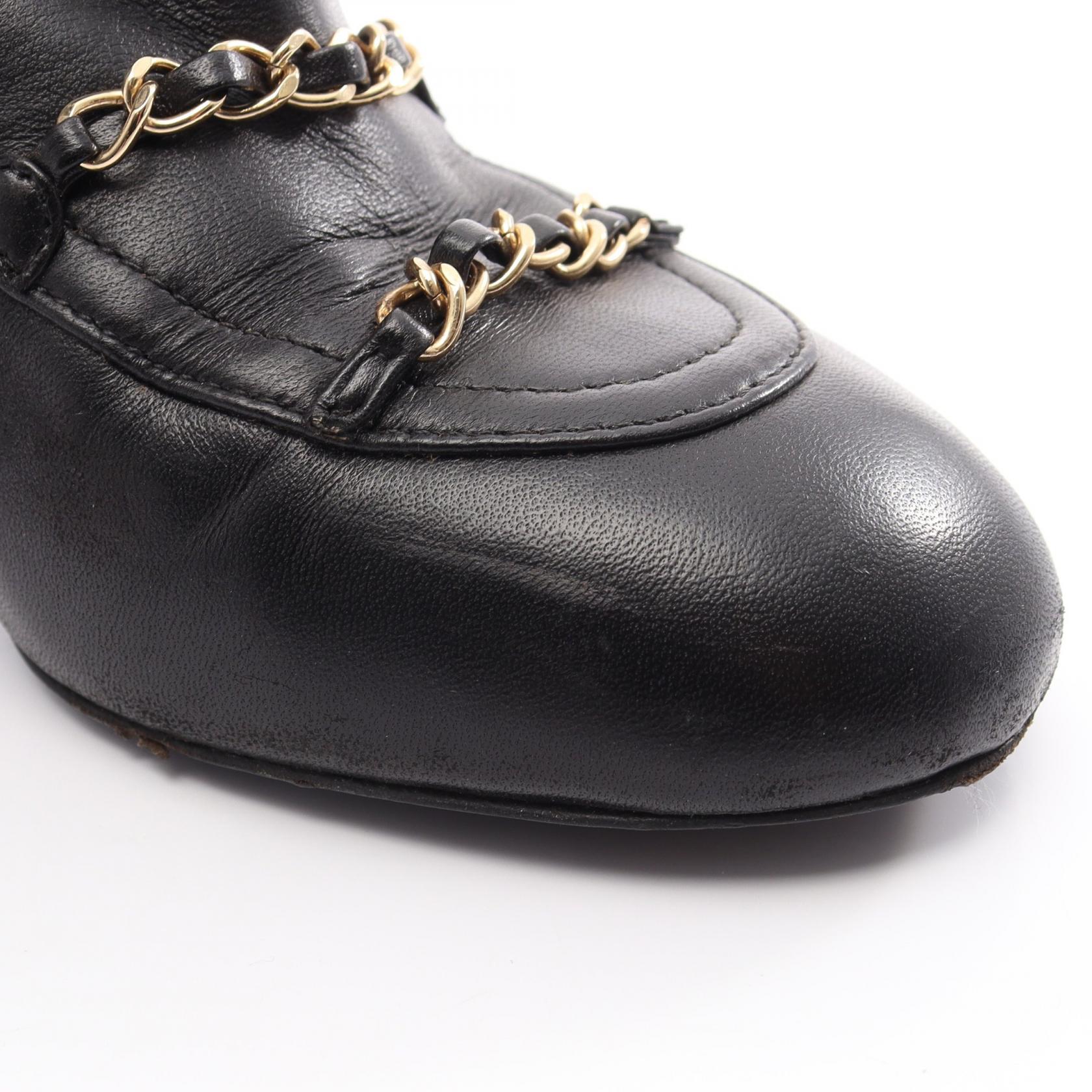 シャネル マトラッセ レザー パテントレザー ロングブーツ
