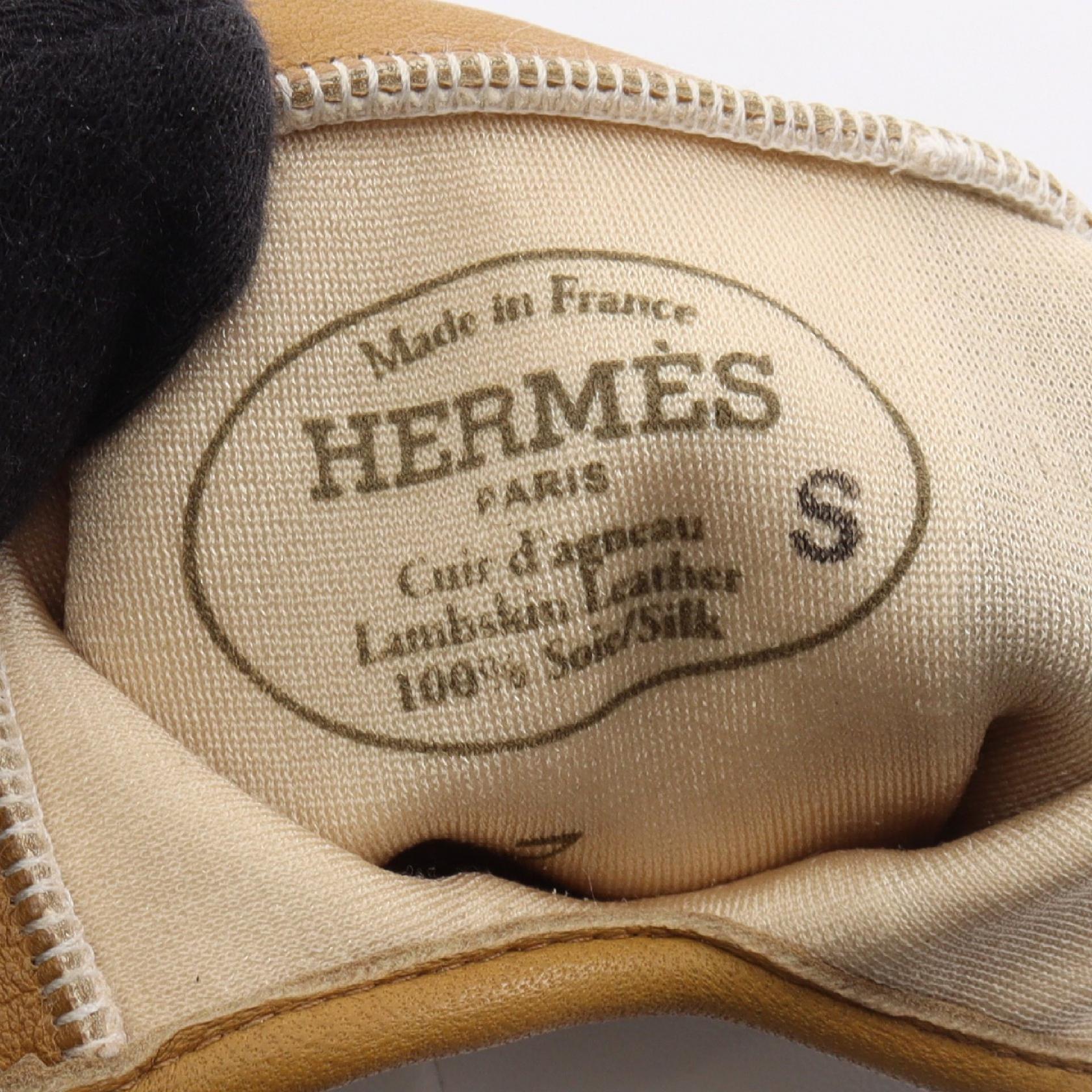 エルメス トリミング レザー手袋
