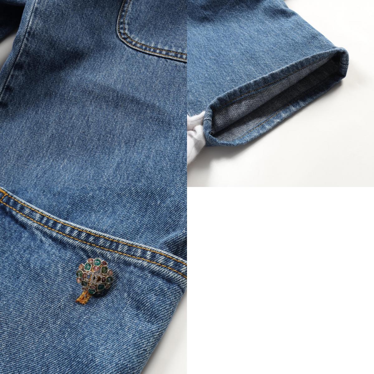 シャネル ココ マーク ボタン コットン デニム パンツ