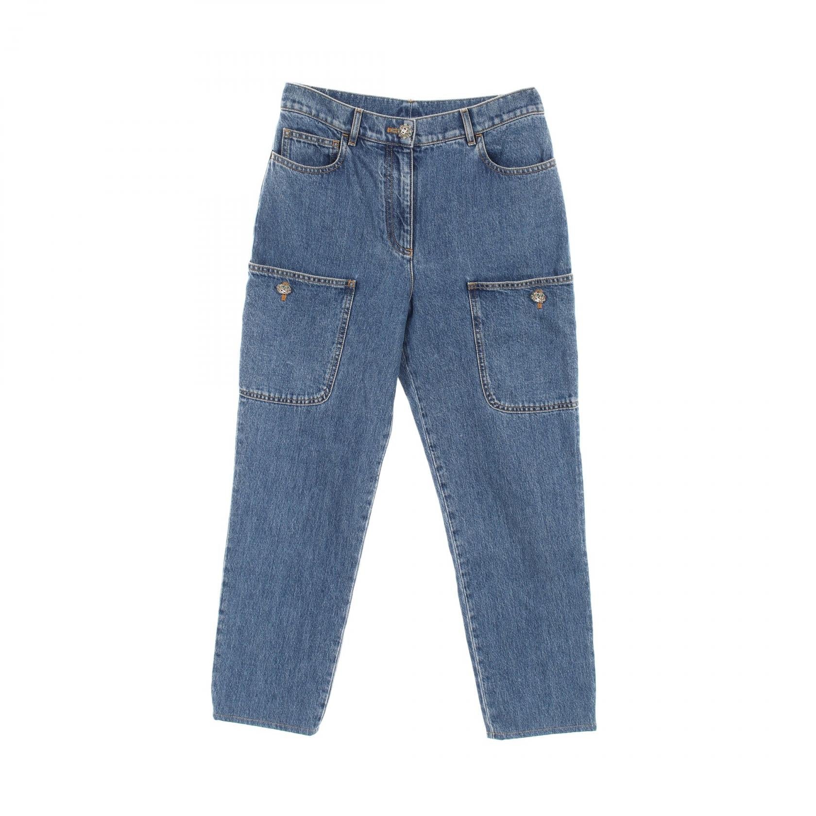 シャネル ココ マーク ボタン コットン デニム パンツ