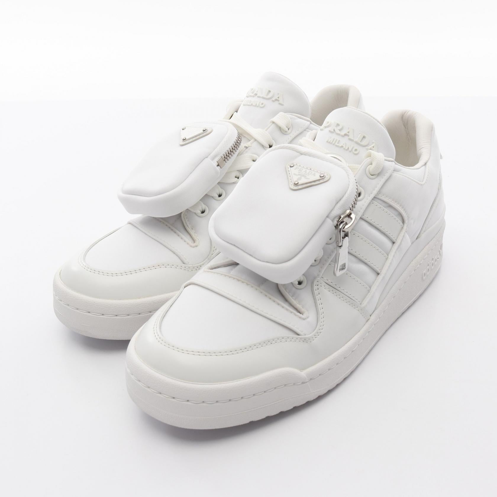 プラダ Re-Nylon FORUM LOW レザー ファブリック スニーカー