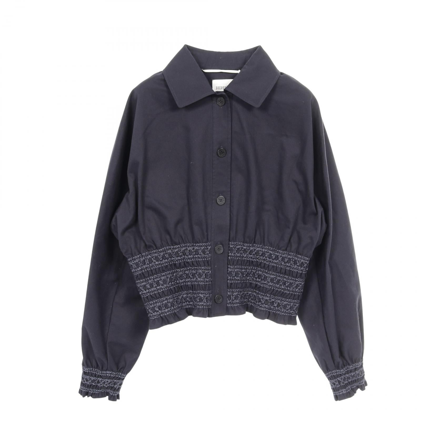 エルメス Veste taille brodee a smocks コットンジャケット