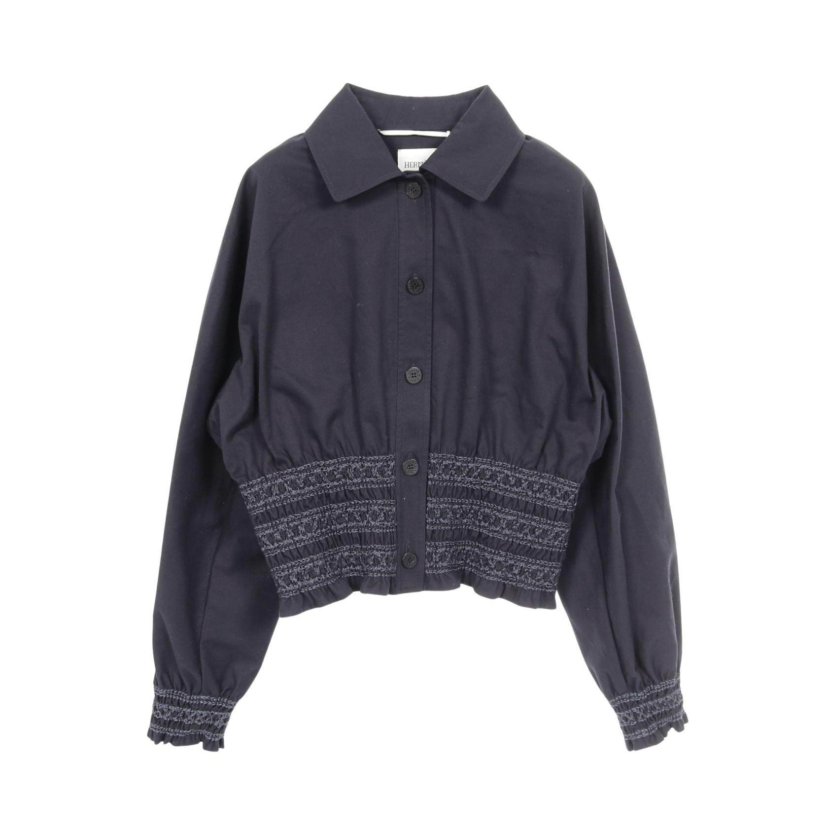 エルメス Veste taille brodee a smocks コットンジャケット