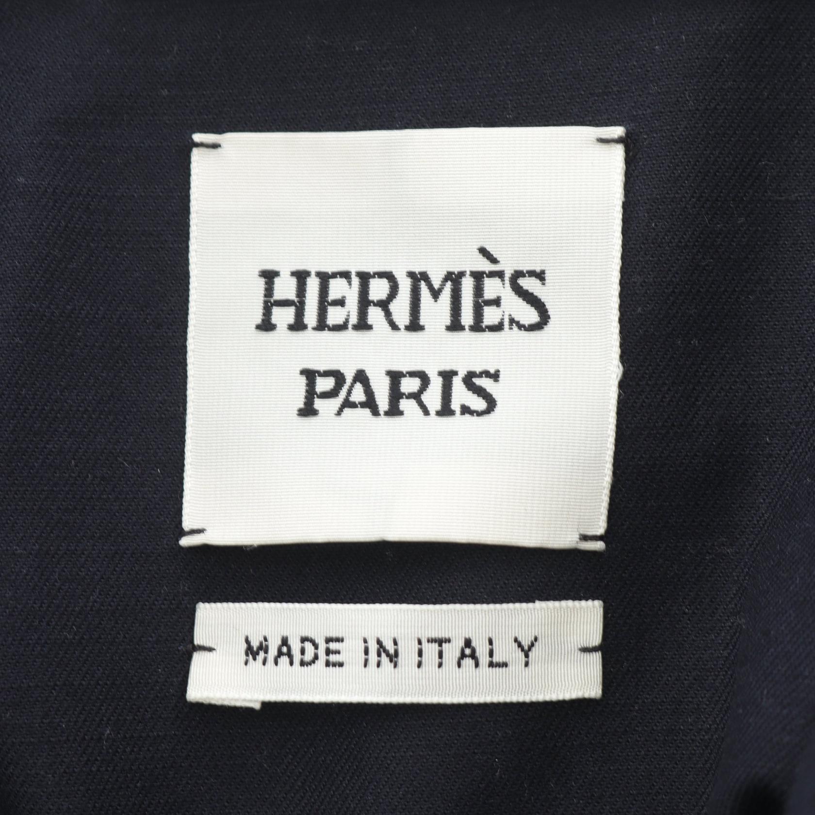 エルメス Veste taille brodee a smocks コットンジャケット