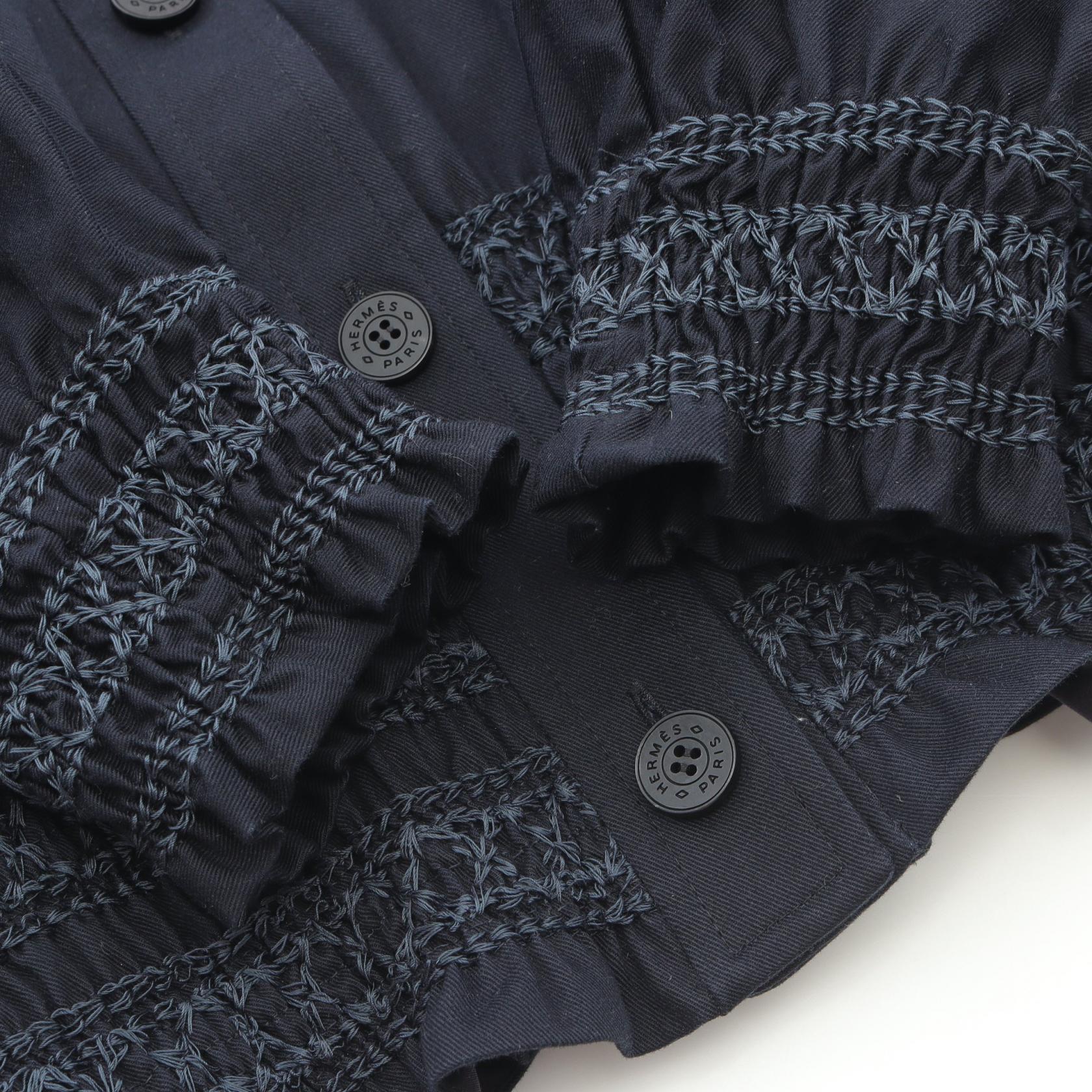エルメス Veste taille brodee a smocks コットンジャケット