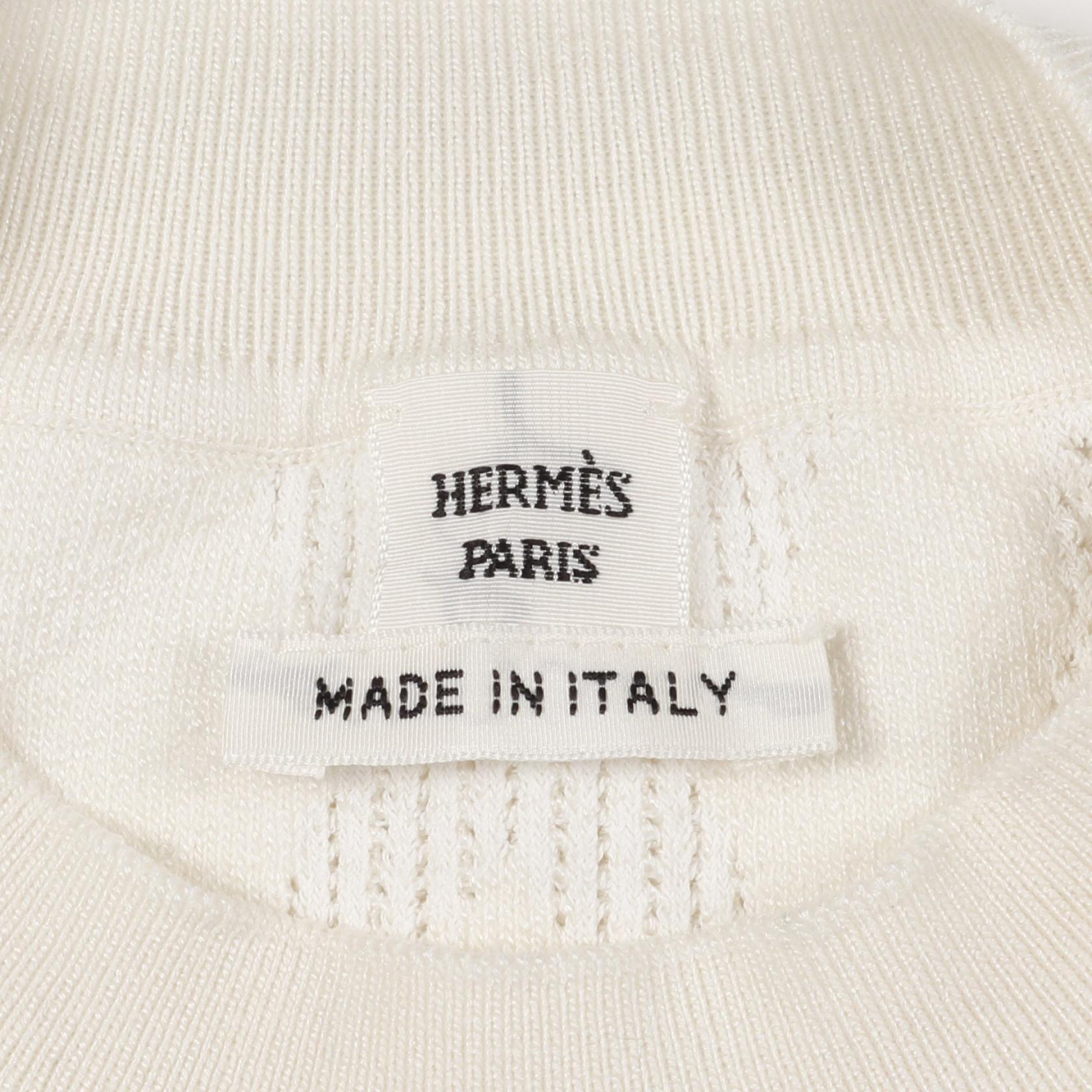 エルメス パルフロワリミックス シルクレーヨンコットン ニットトップス