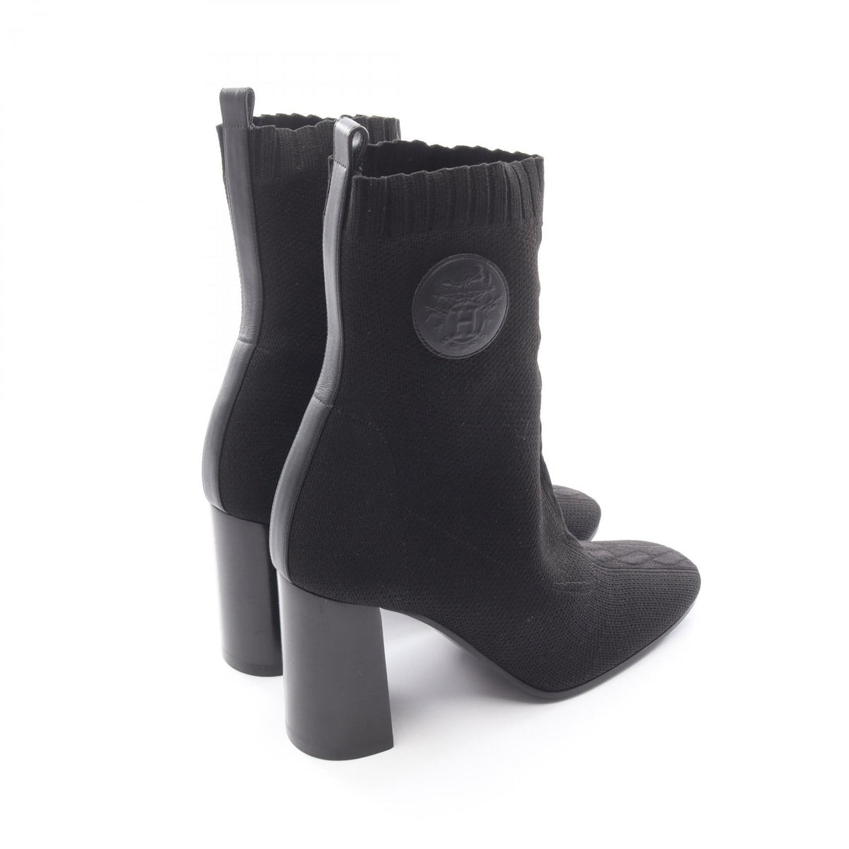 エルメス JENNA60 レザー ファブリック ブーツ
