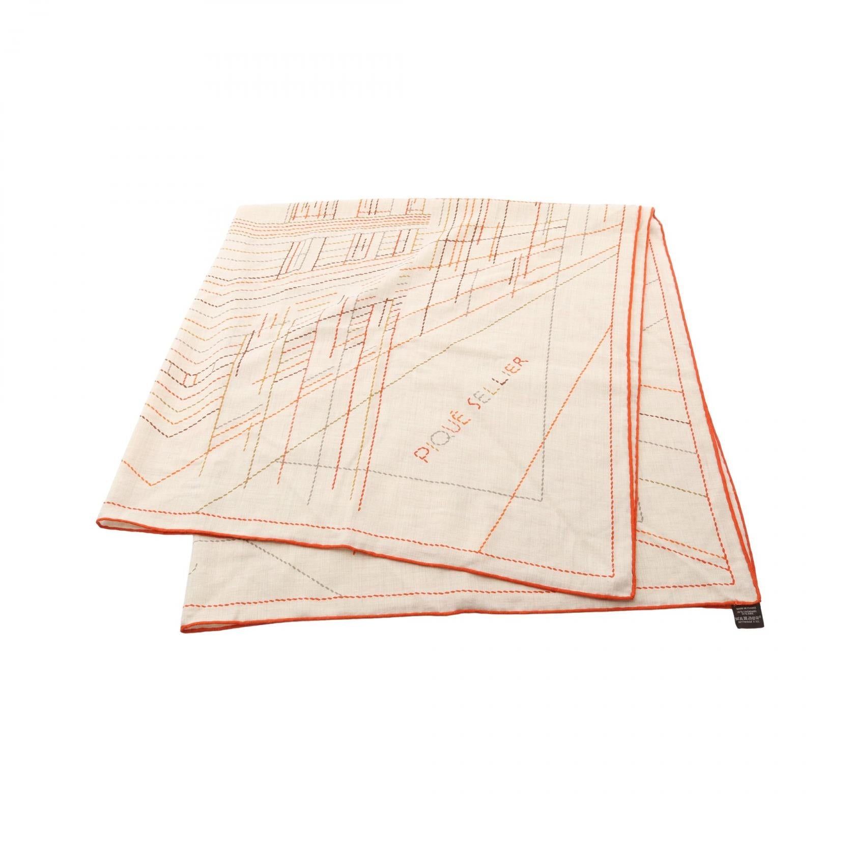 エルメス カレ 140 ピケ セリエ シルク カシミヤ スカーフ