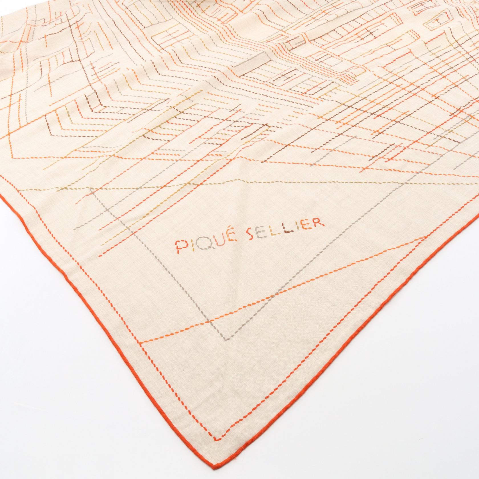 エルメス カレ 140 ピケ セリエ シルク カシミヤ スカーフ