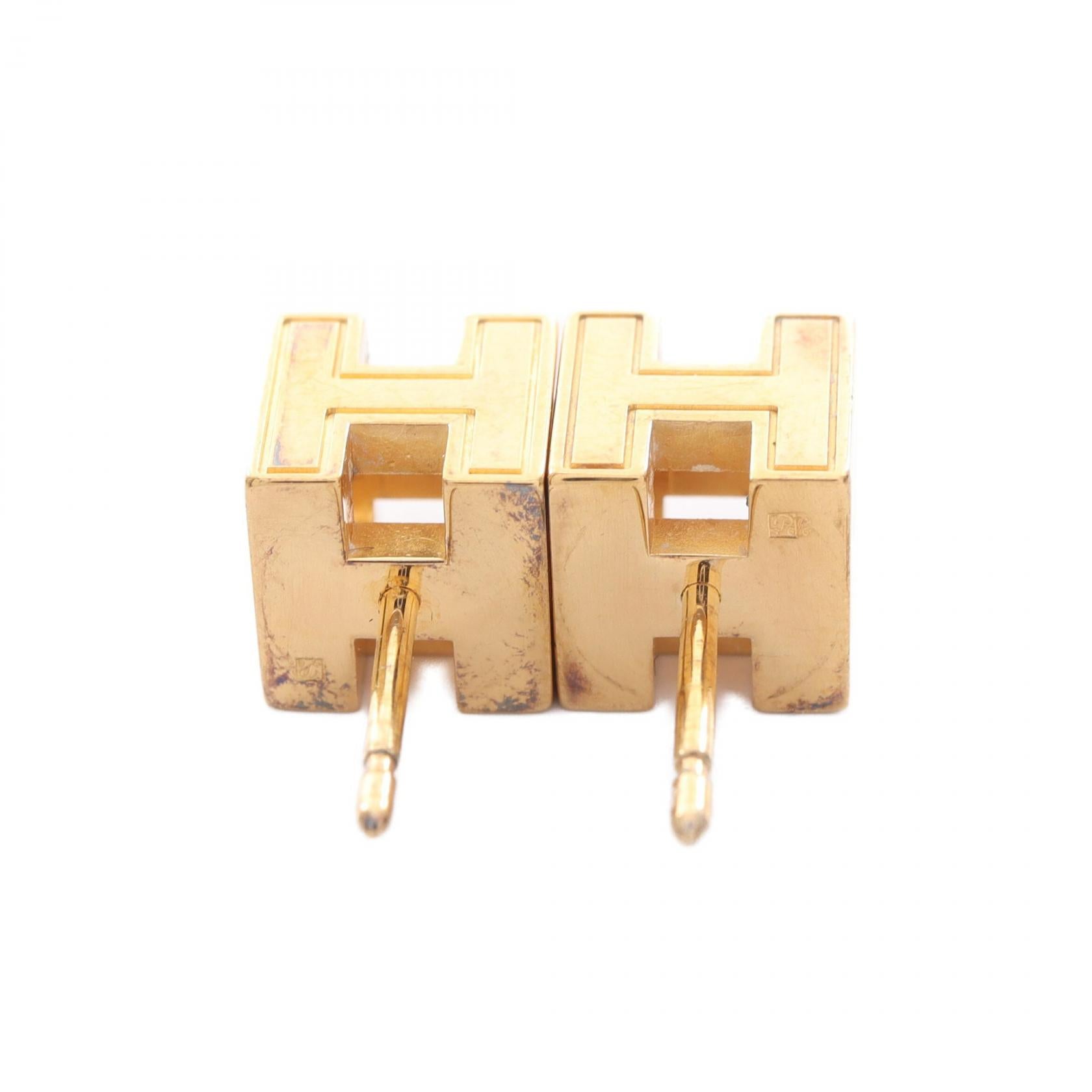 エルメス Caged d'H H キューブ ピアス
