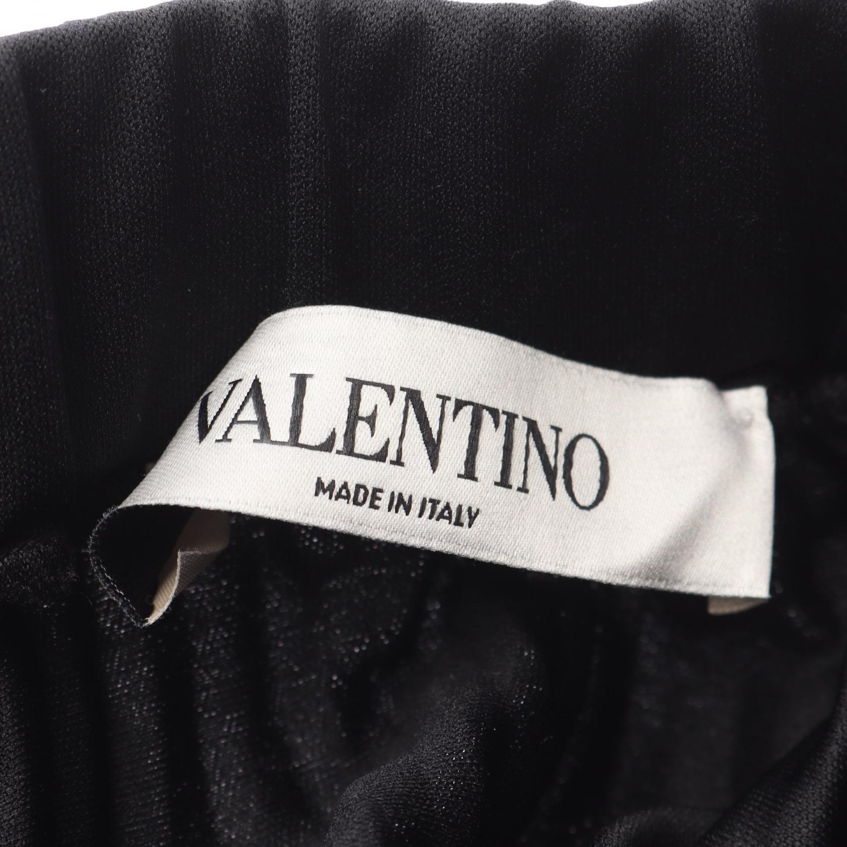 ヴァレンティノ V ロゴ プリント ポリエステル スカート