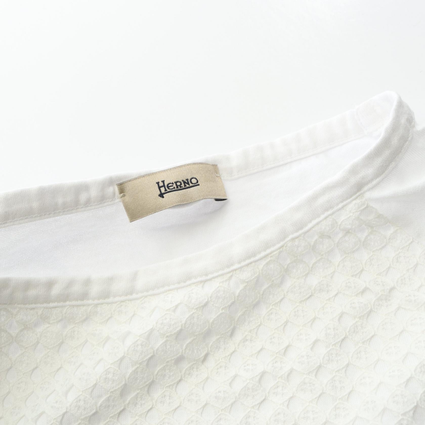 ヘルノ SUPERFINE COTTON JERSEY SPRING LACE コットントップス