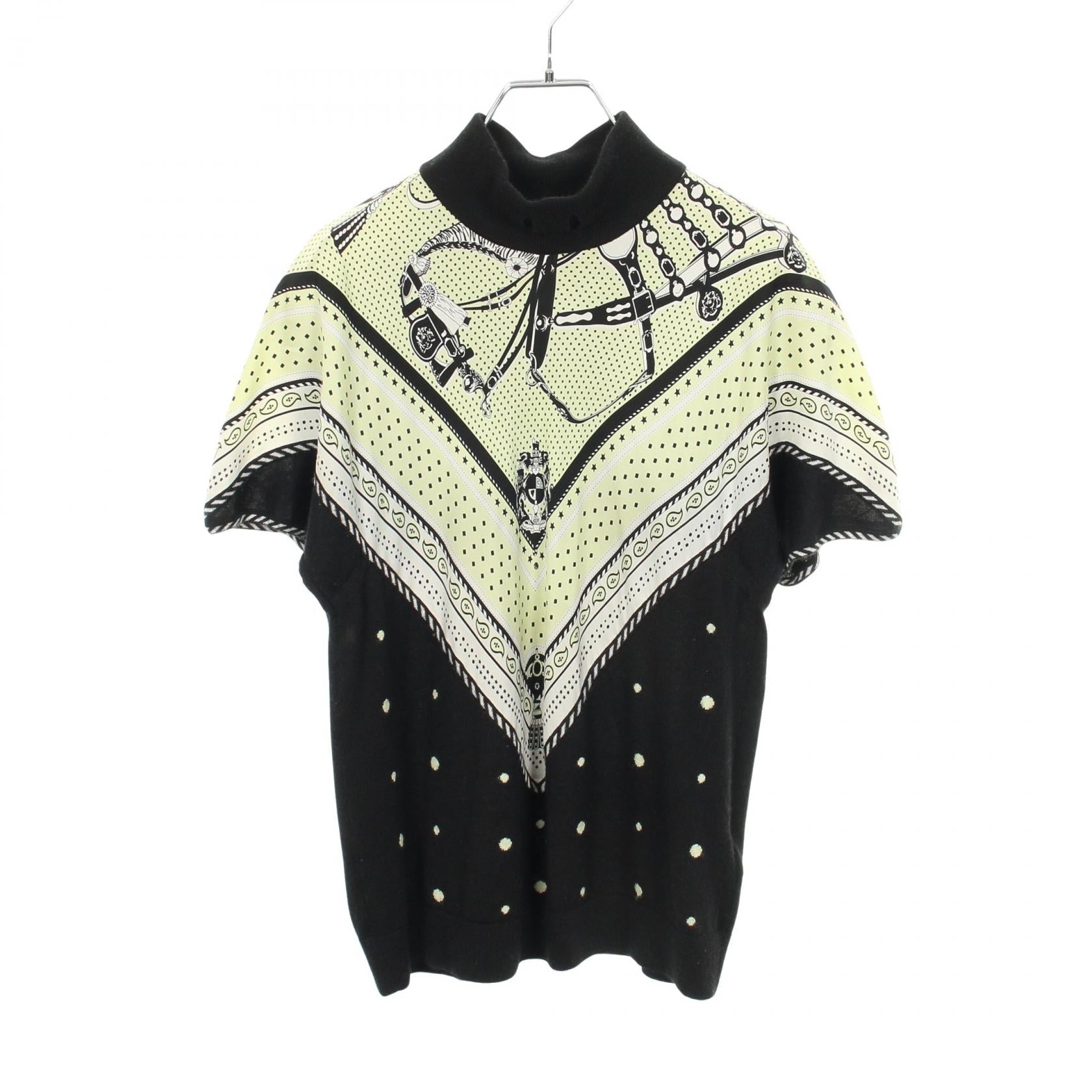 エルメス ツイルレーヌHARNAIS DE COUR カシミヤシルクニット38