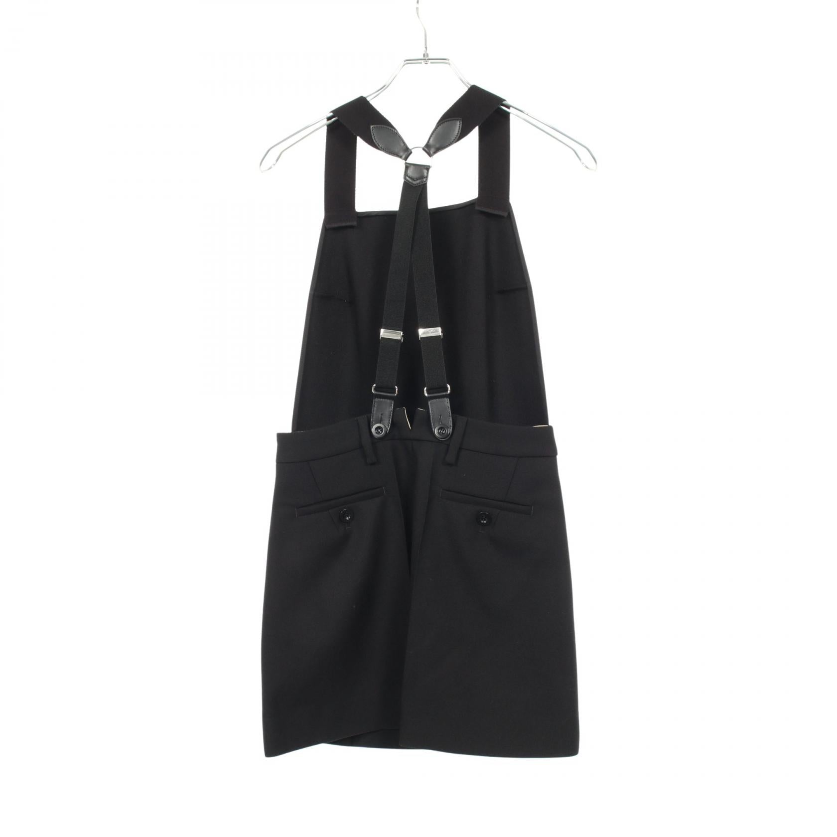 プラダ バックレスサスペンダーギャバジンドレス