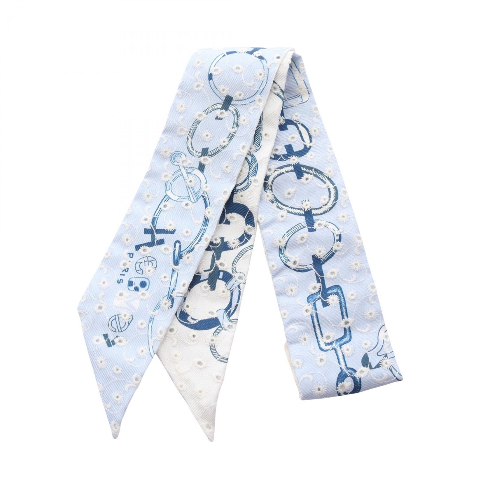 エルメス ツイリー DO RE BOUCLES Broderie Anglaise シルクスカーフ