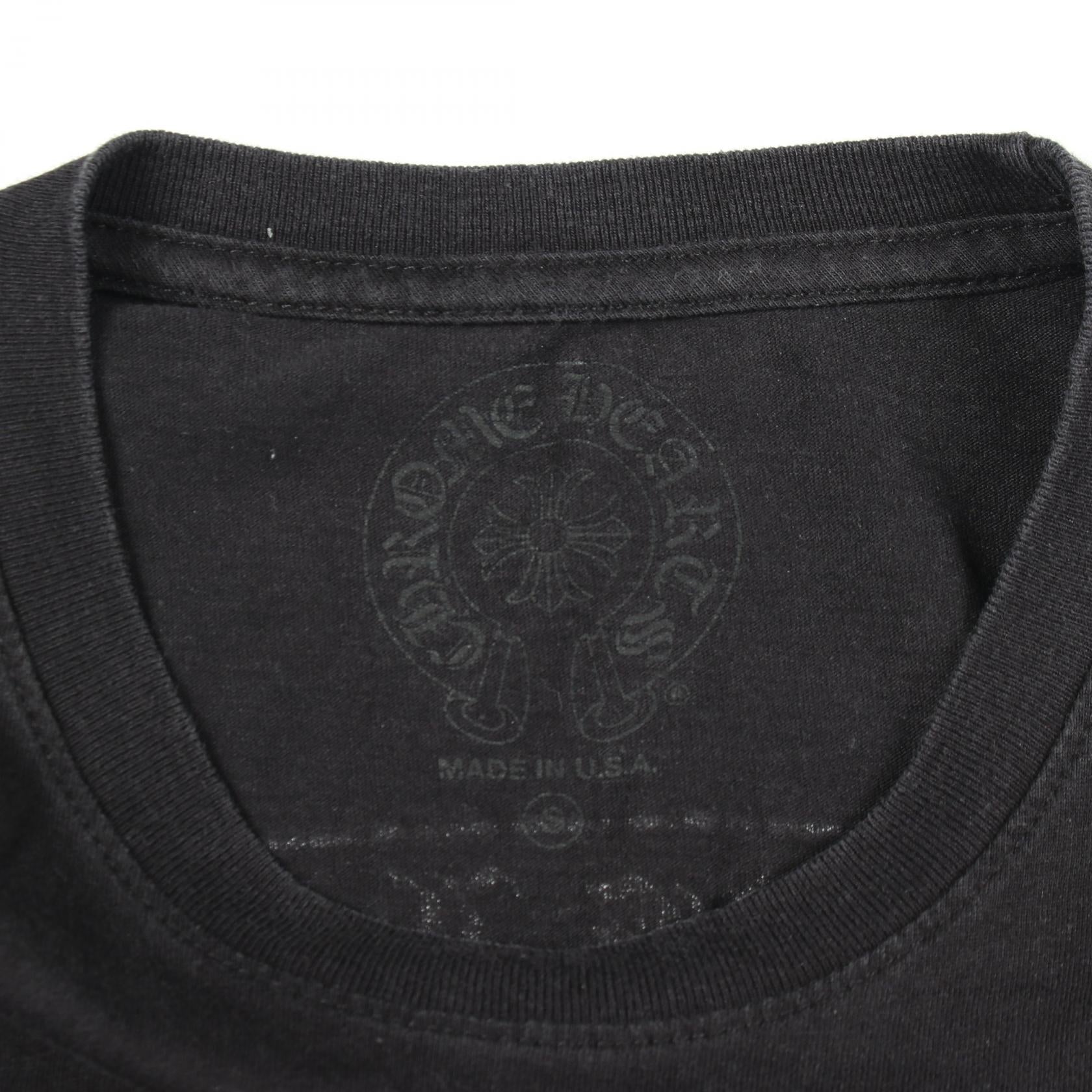 クロムハーツ スクロールラベル コットン半袖Tシャツ