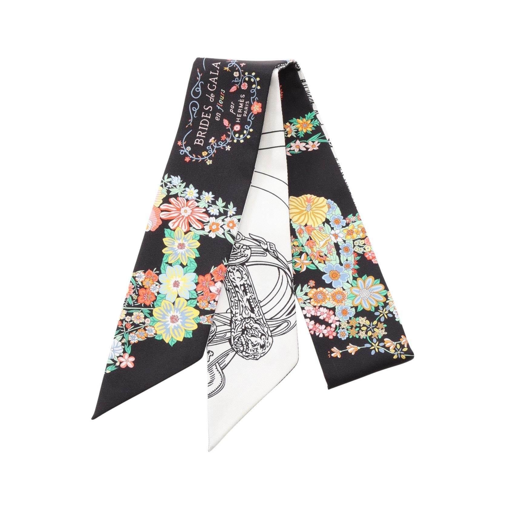 エルメス Brides de Gala en Fleurs ツイリー シルクスカーフ