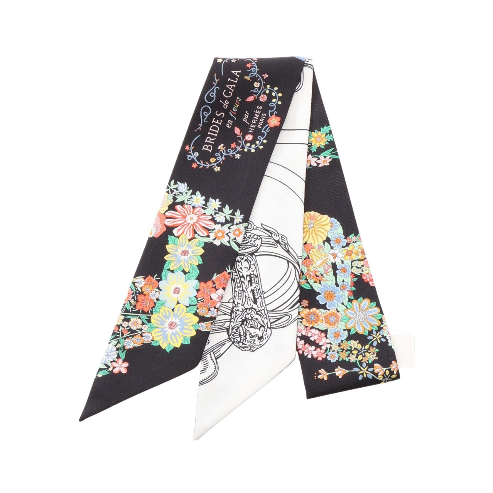 エルメス Brides de Gala en Fleurs ツイリー シルクスカーフ