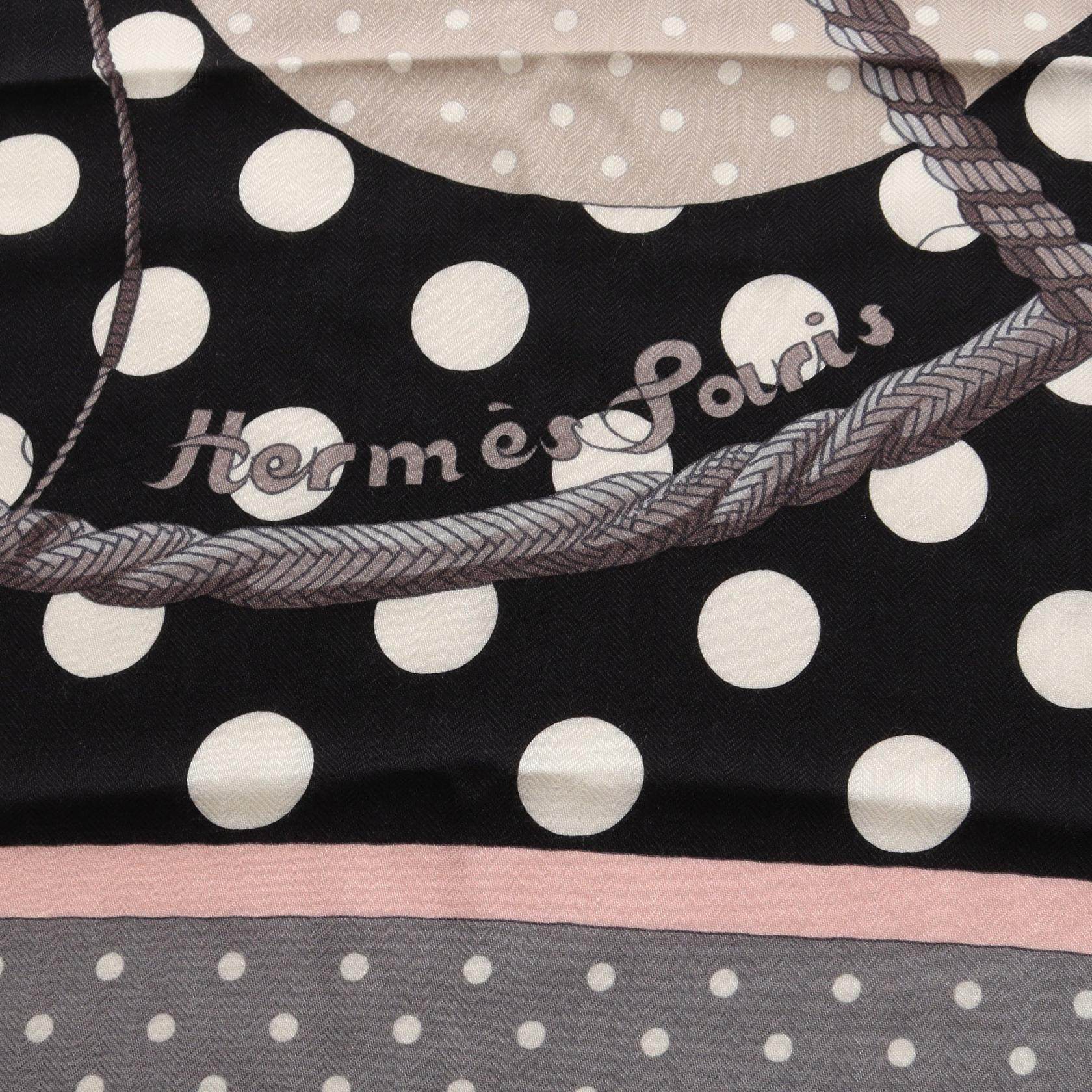 エルメス カレ140 Clic Clac a Pois シルクカシミヤスカーフ