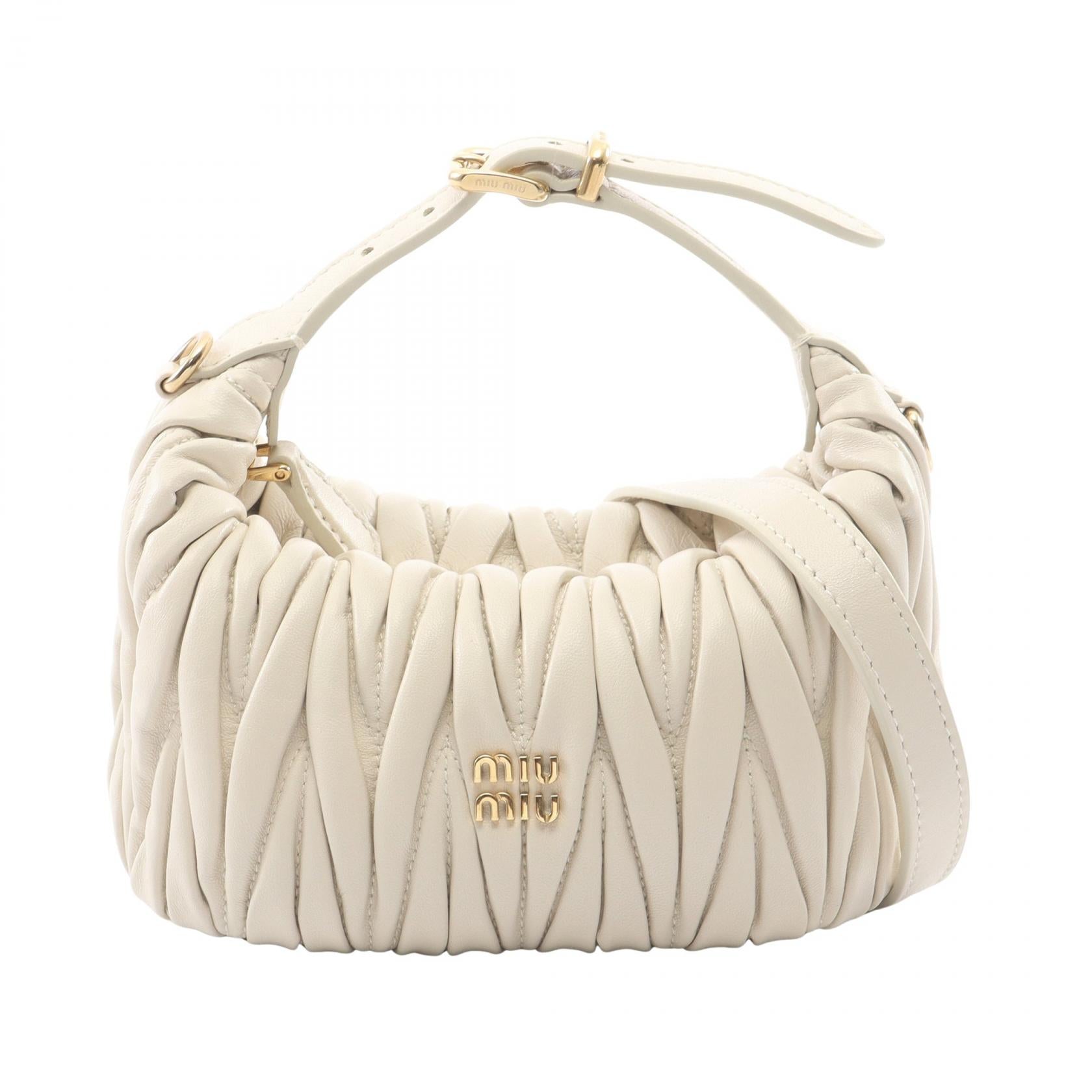 ミュウミュウ MATELASSE MIU レザー2WAYハンドバッグ
