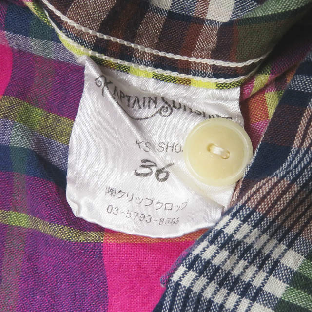 KAPTAIN SUNSHINE 60'S S/S チェック シャツ コットン シャツ