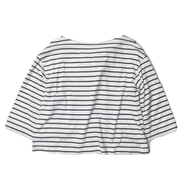 スティーブン アラン バック リボン ボート ネック ボーダー カットソー Tシャツ