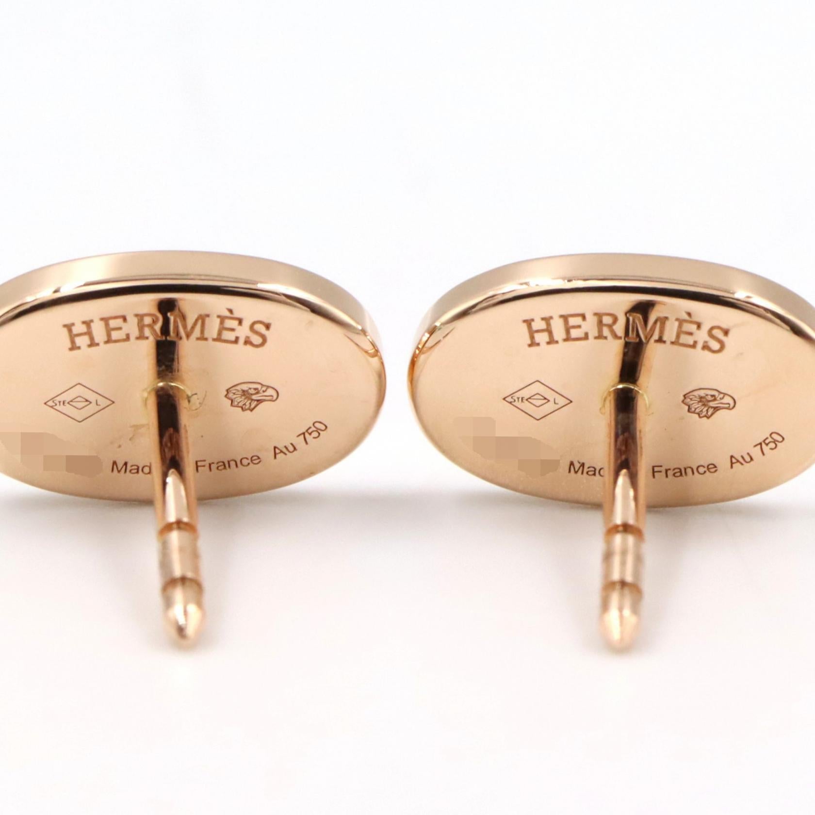 エルメス シェーヌ ダンクル コンツール K18PG ダイヤ ピアス