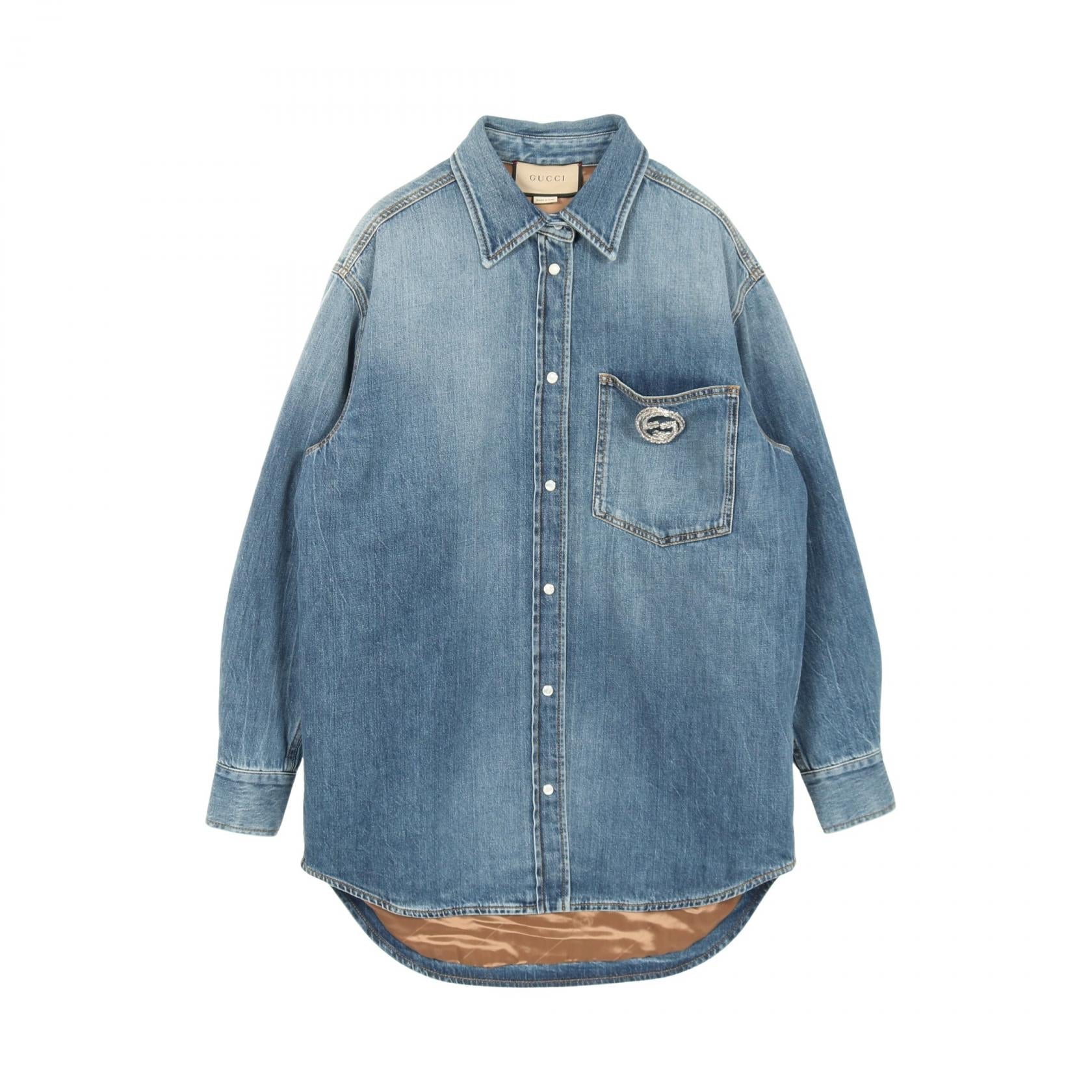 グッチ Washed Organic Denim Shirt コットンジャケット