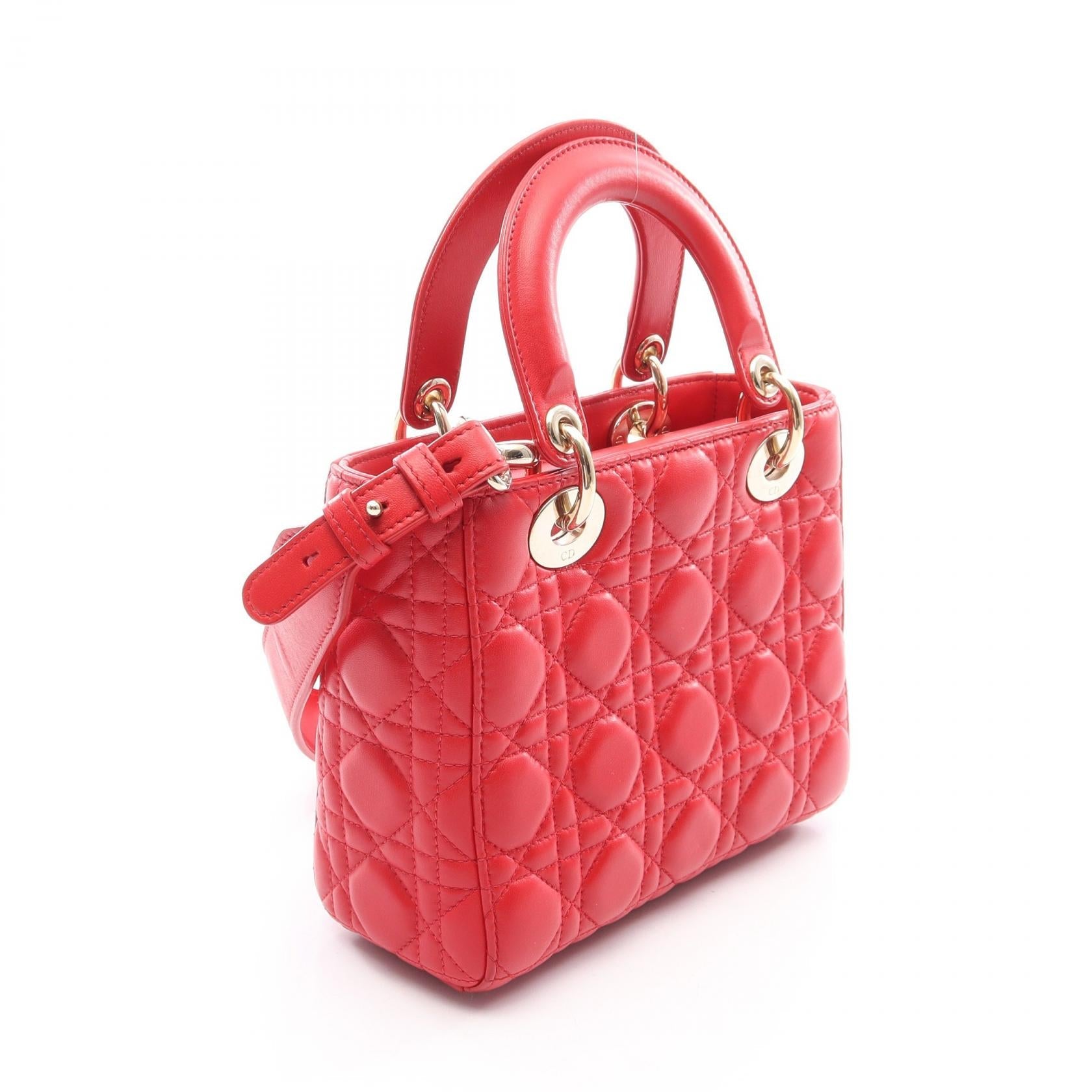 ディオール LADY DIOR MY ABCDIOR レザー ハンドバッグ