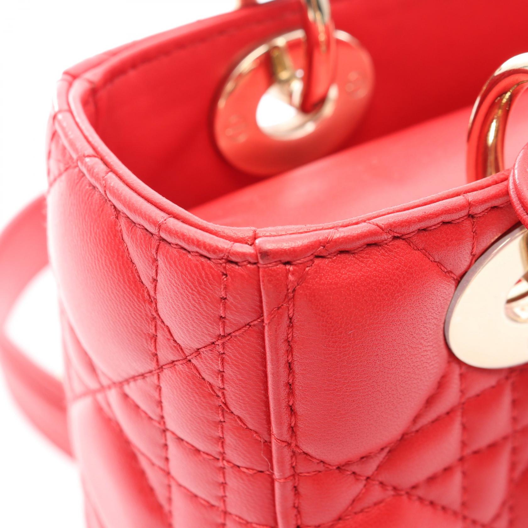 ディオール LADY DIOR MY ABCDIOR レザー ハンドバッグ