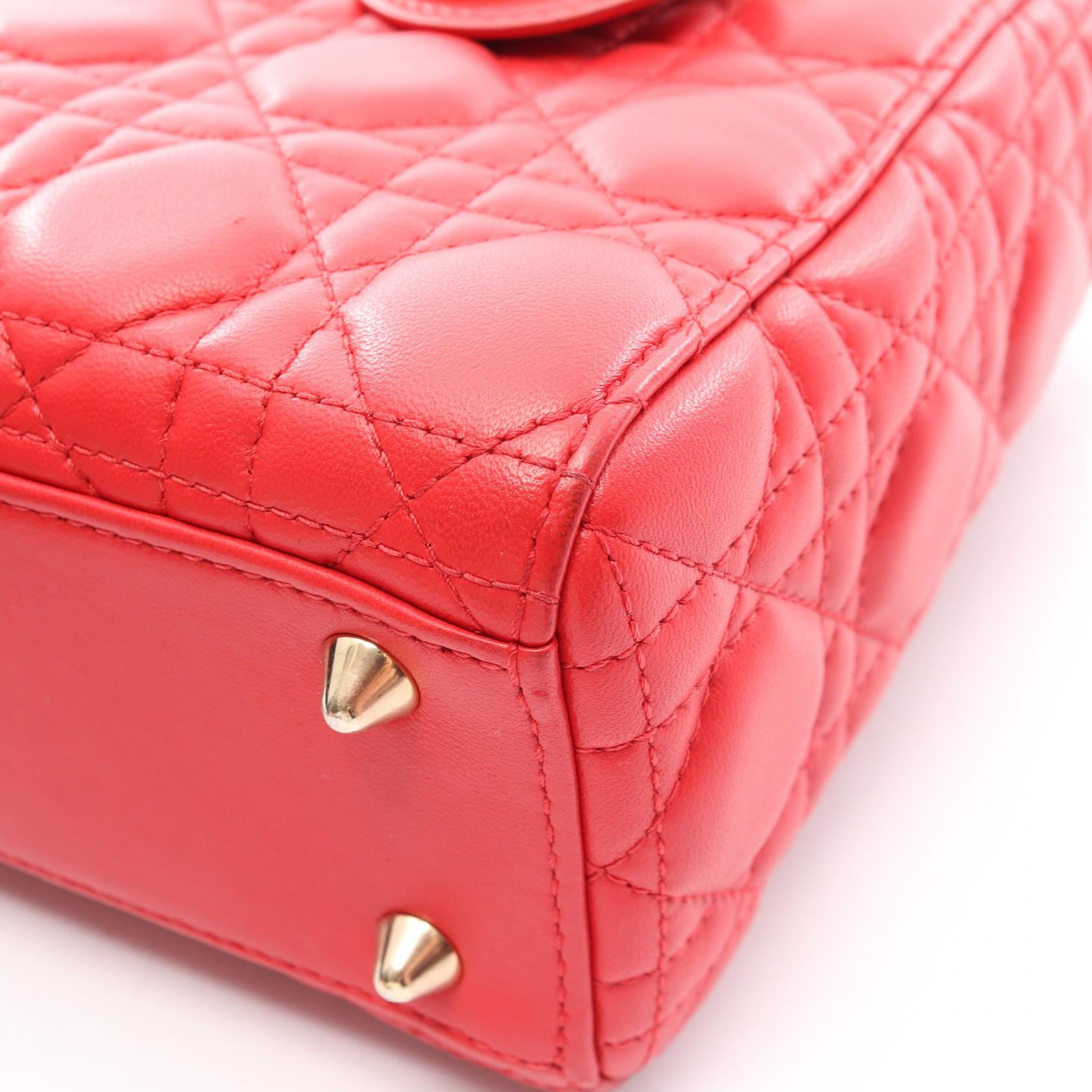 ディオール LADY DIOR MY ABCDIOR レザー ハンドバッグ