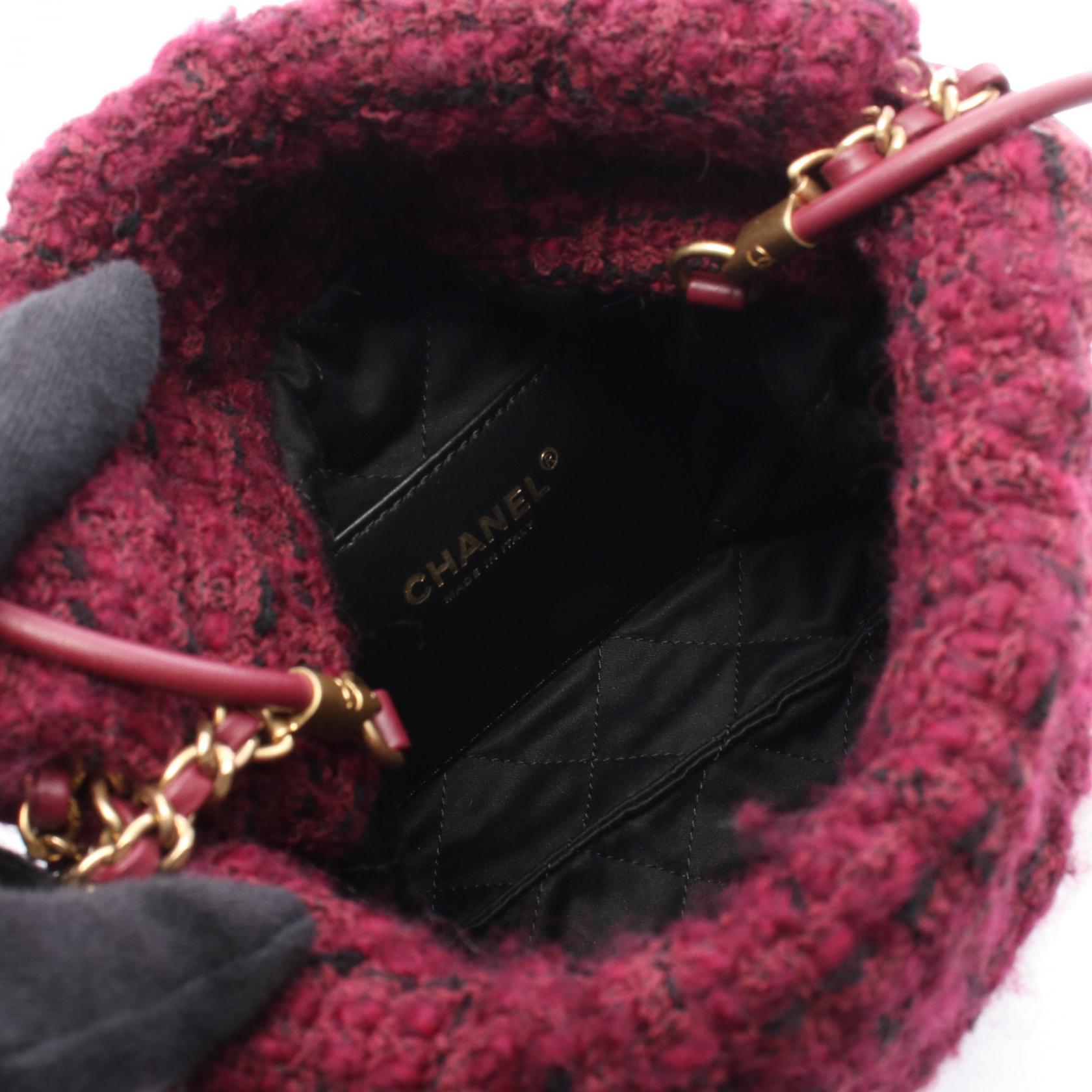 シャネル CHANEL 22 ファブリックレザーショルダーバッグ
