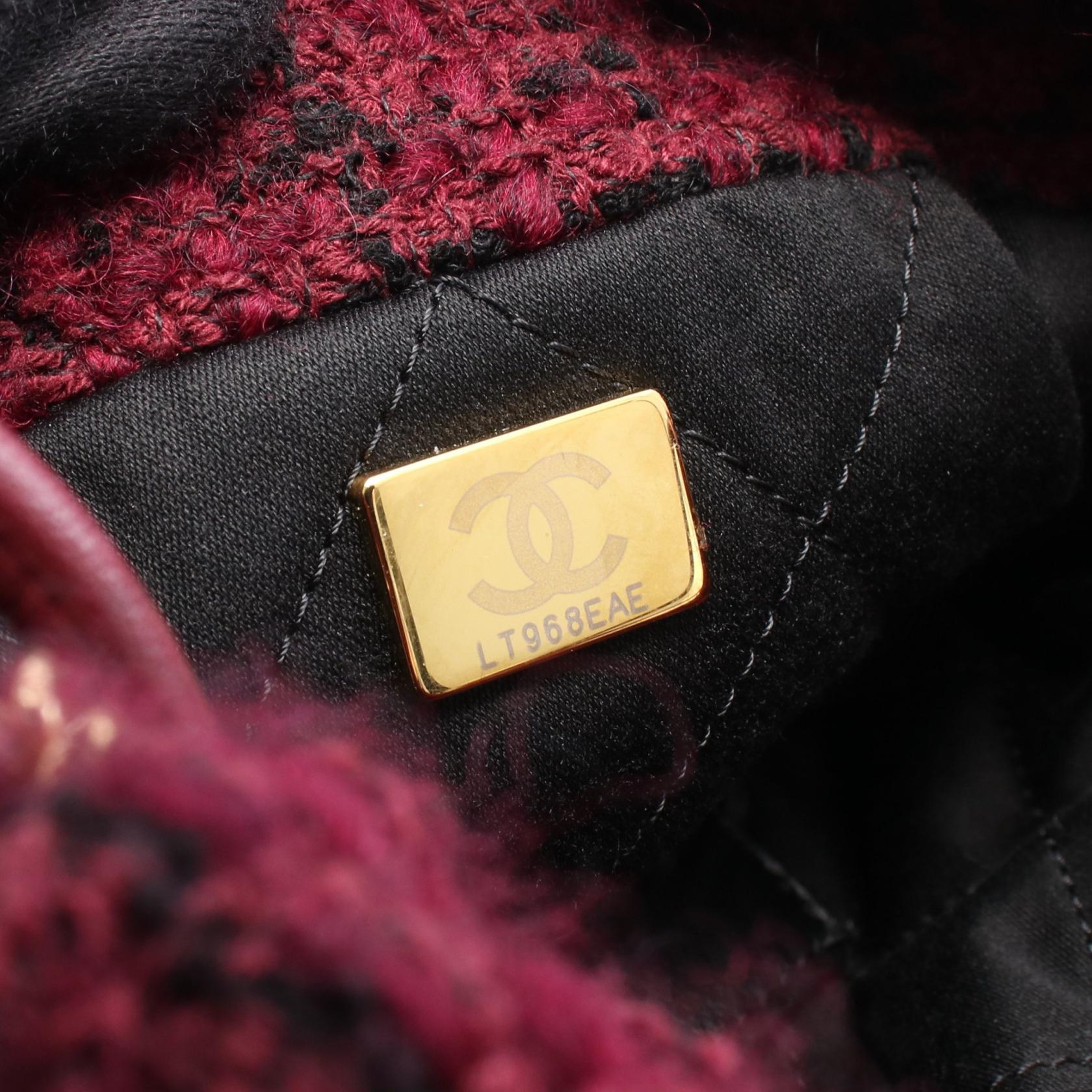 シャネル CHANEL 22 ファブリックレザーショルダーバッグ