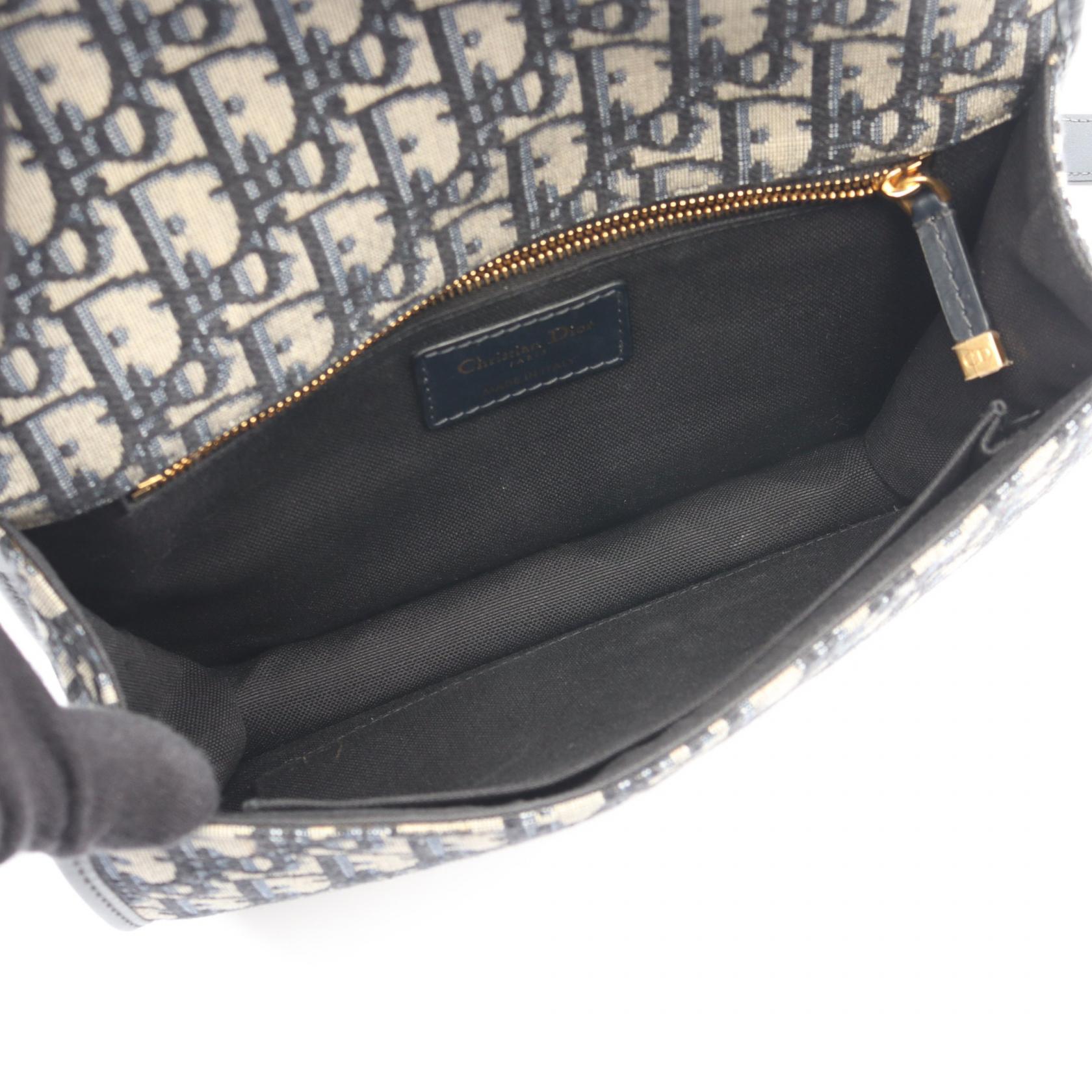 ディオール 30 MONTAIGNE オブリーク ジャカード キャンバス レザー ショルダーバッグ
