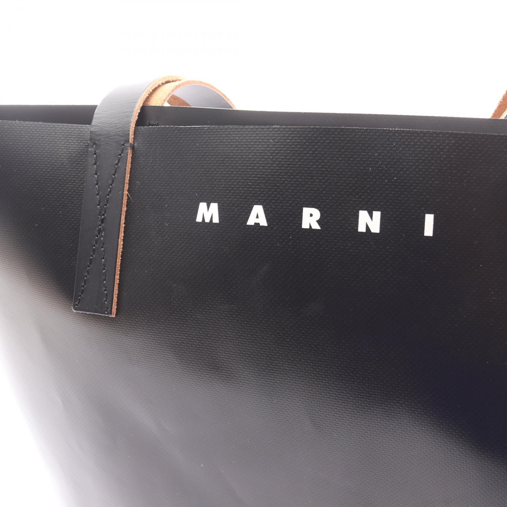 マルニ TRIBECA コーティングキャンバス レザートートバッグ