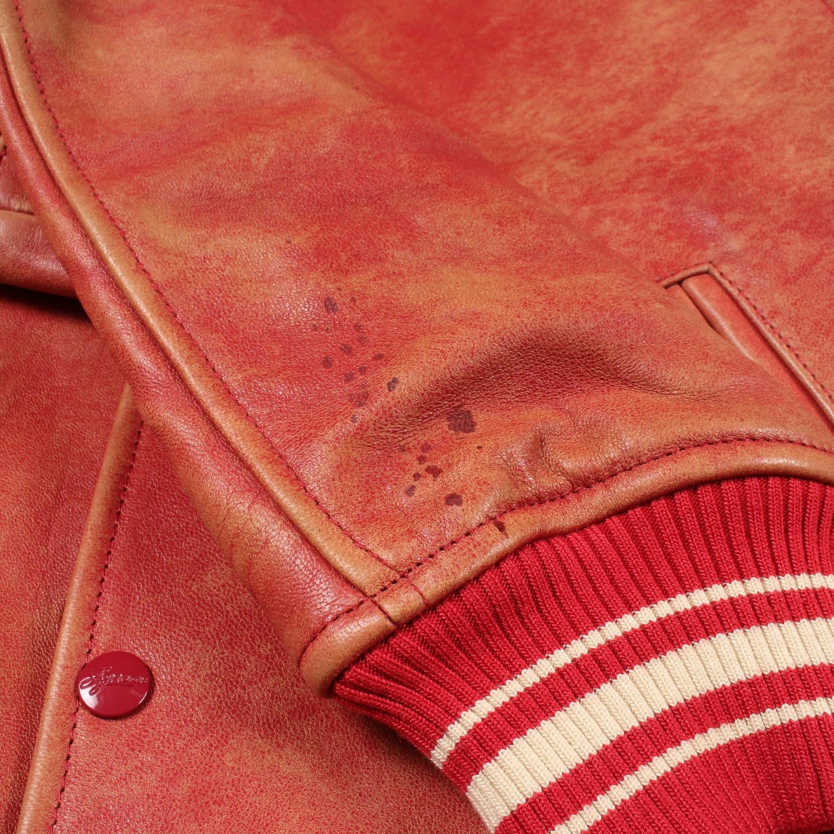 シュプリーム PAINTED WORM LEATHER スタジャン