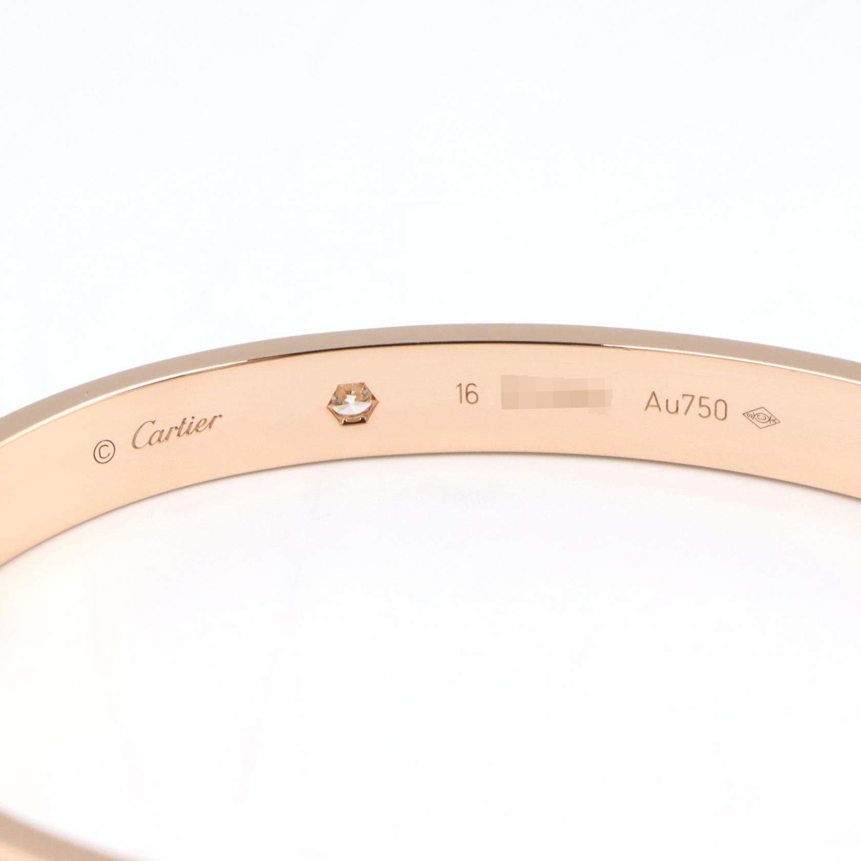 カルティエ ラブブレスレット Au750 ダイヤモンド ブレスレット 15号