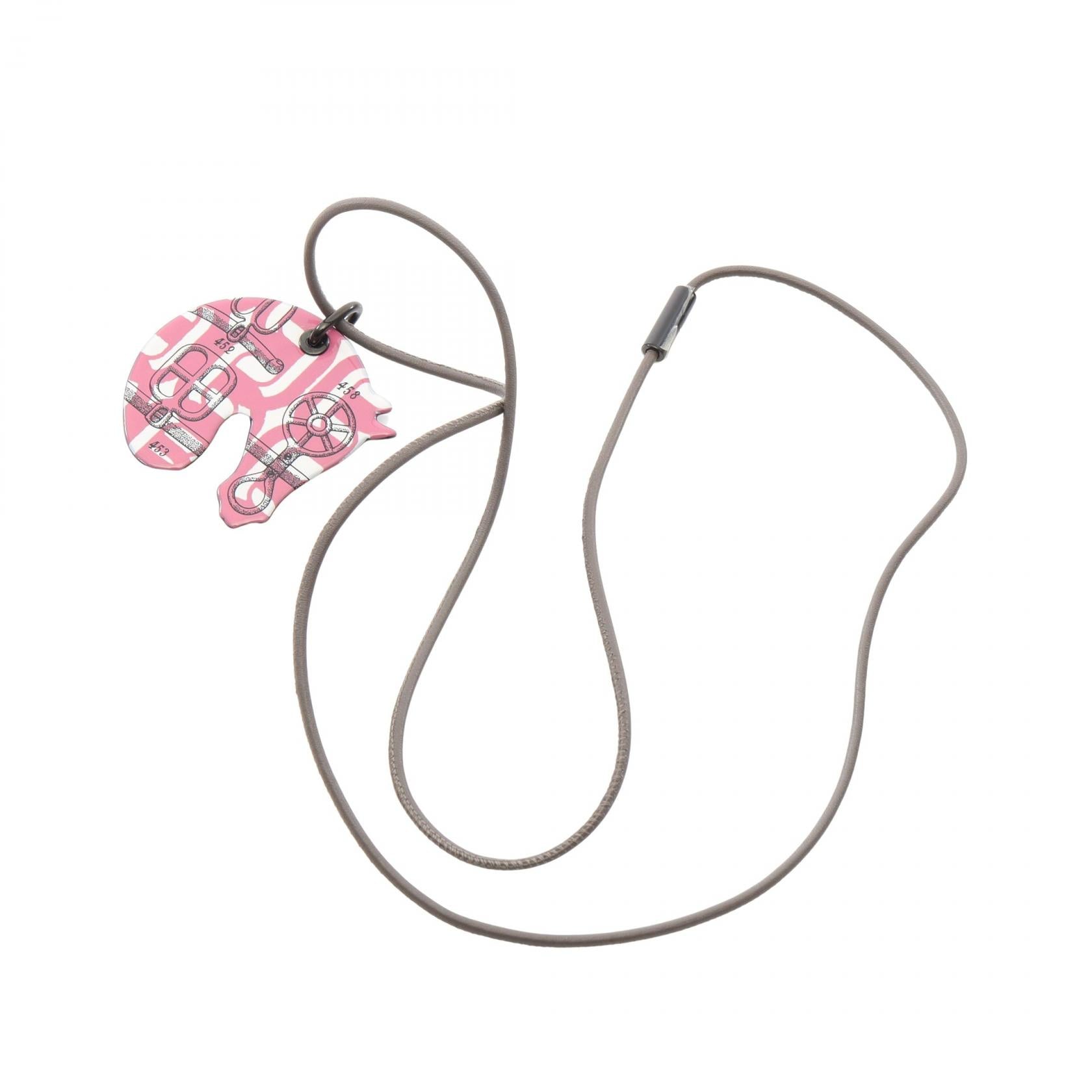 エルメス タッタソールPM Manufacture de Boucleries エナメル レザー ネックレス