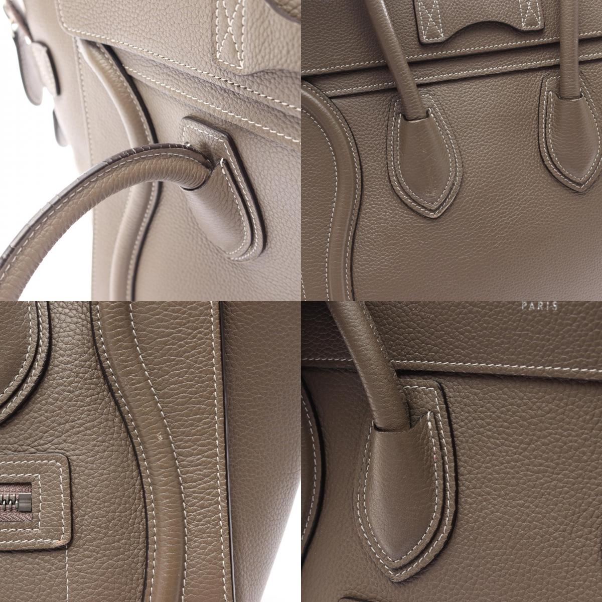 セリーヌ ラゲージマイクロショッパー レザー ハンドバッグ