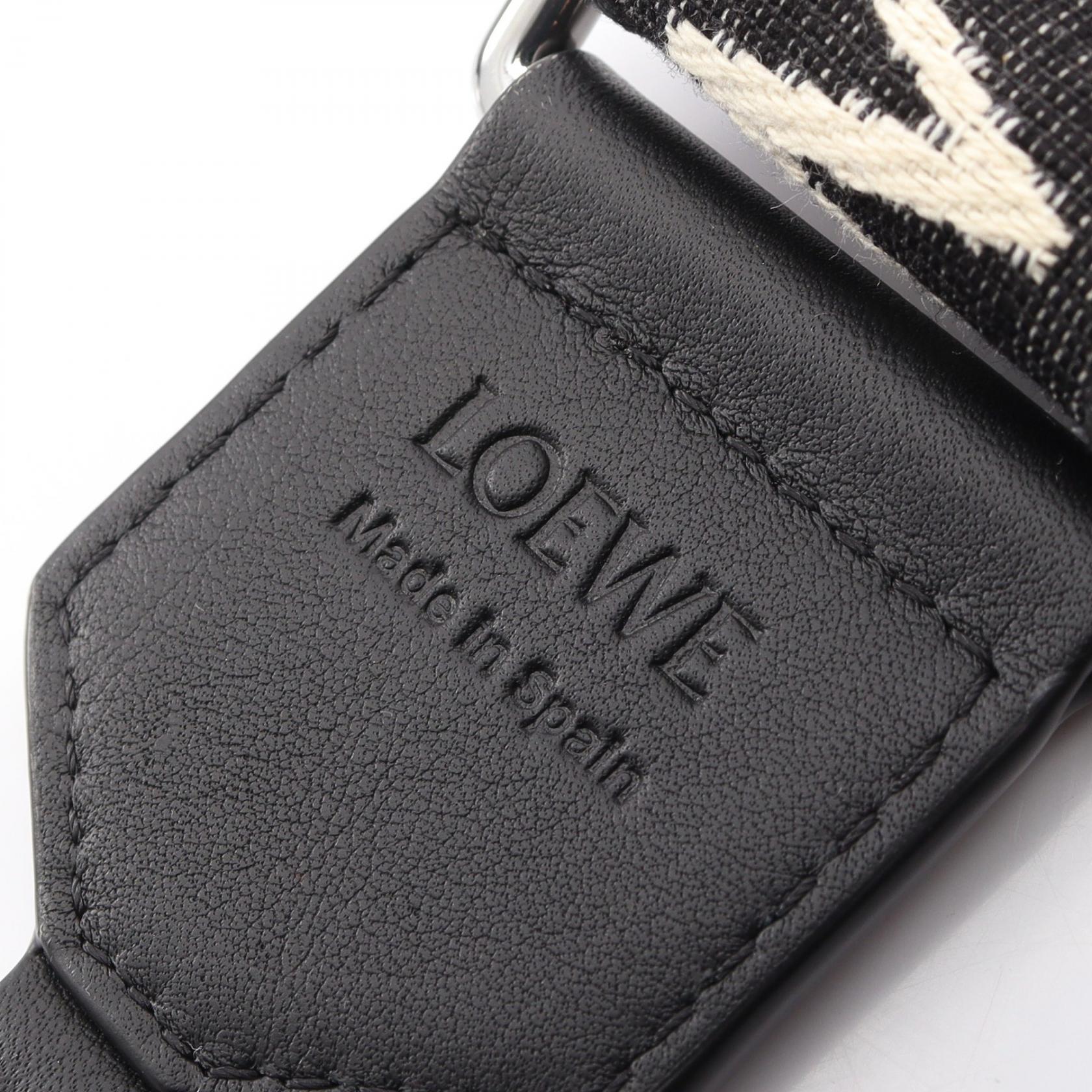 ロエベ アナグラム キャンバス レザー ショルダーストラップ