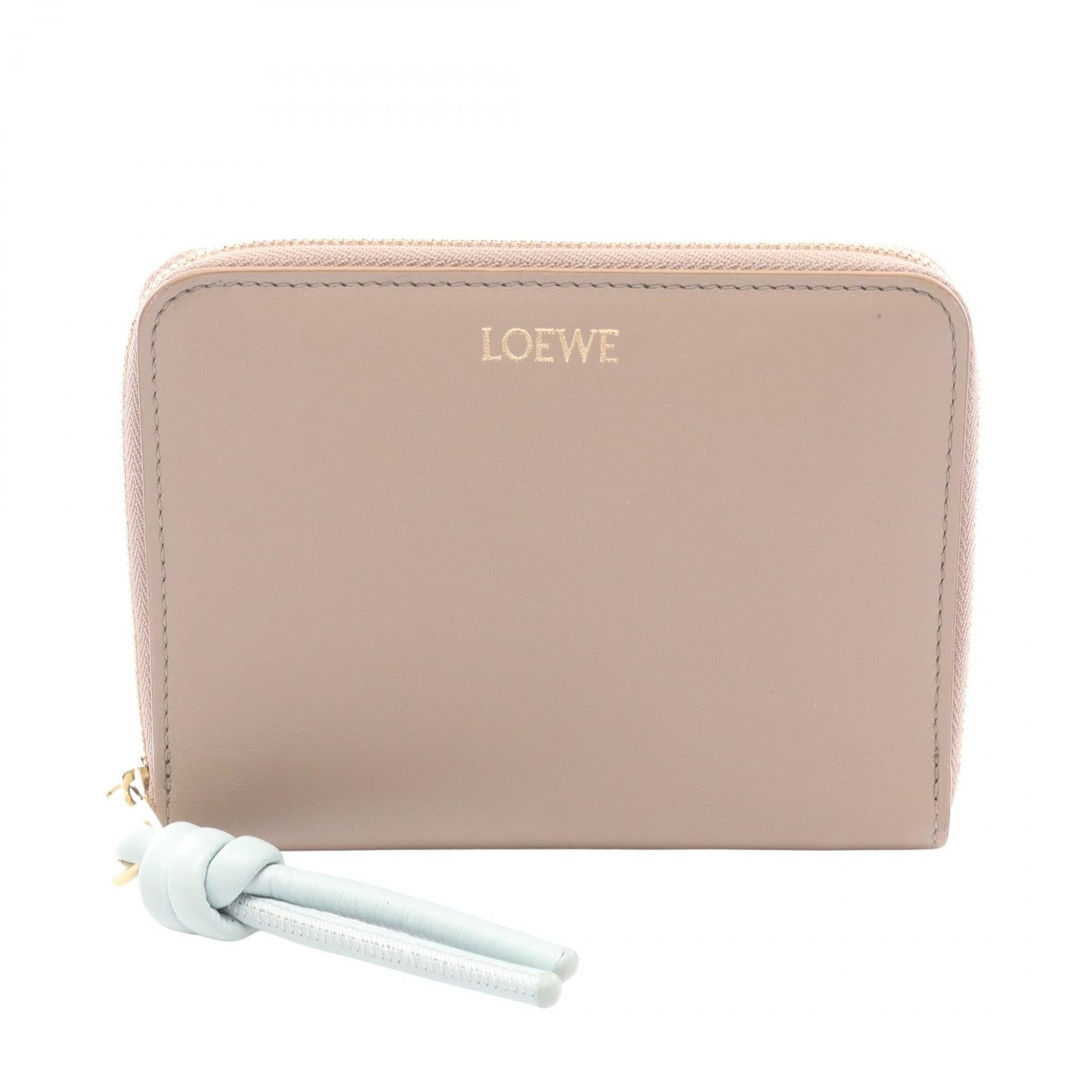 ロエベ ノットコンパクト レザーラウンド財布