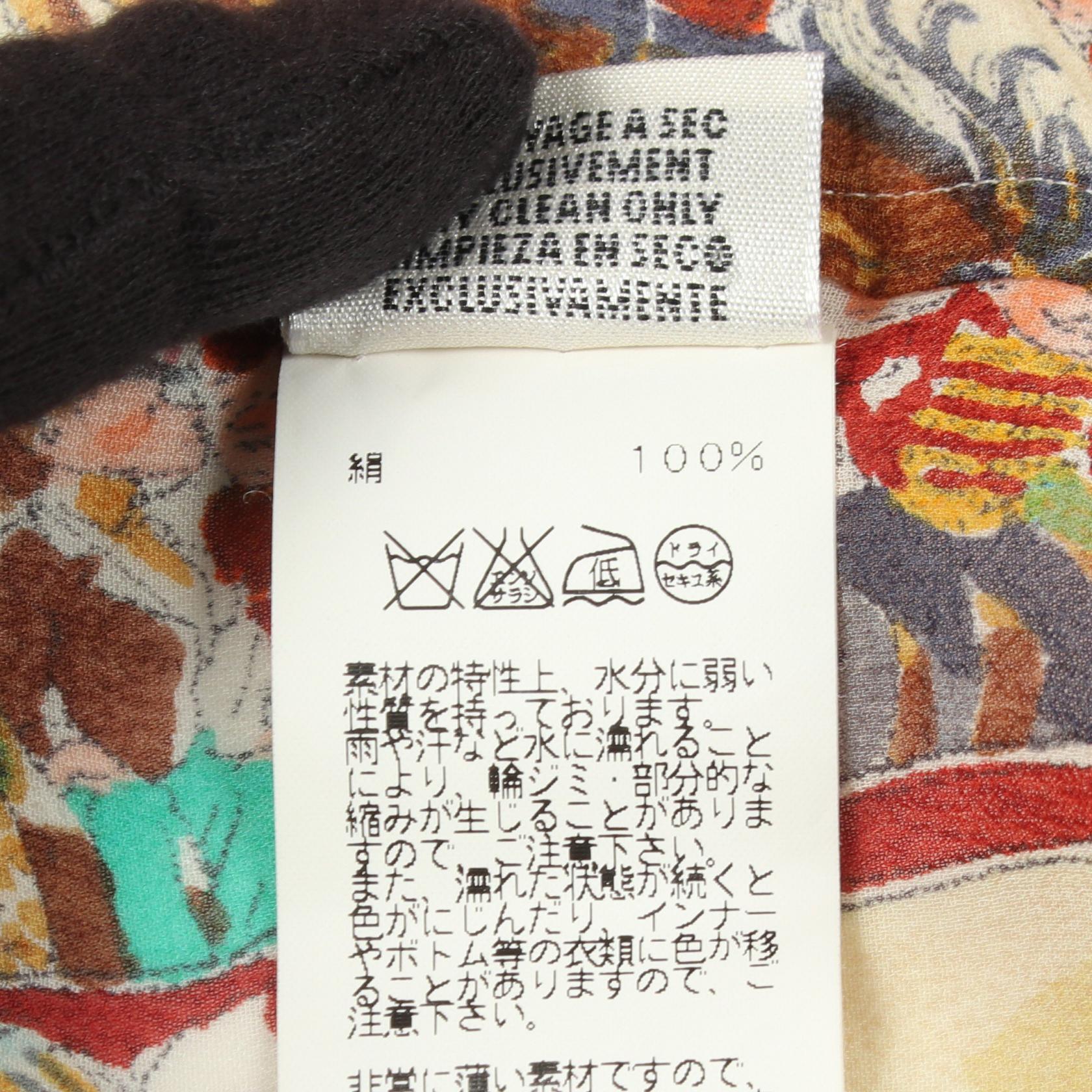 エルメス CIRQUE MOLIER シルクノースリーブブラウス38