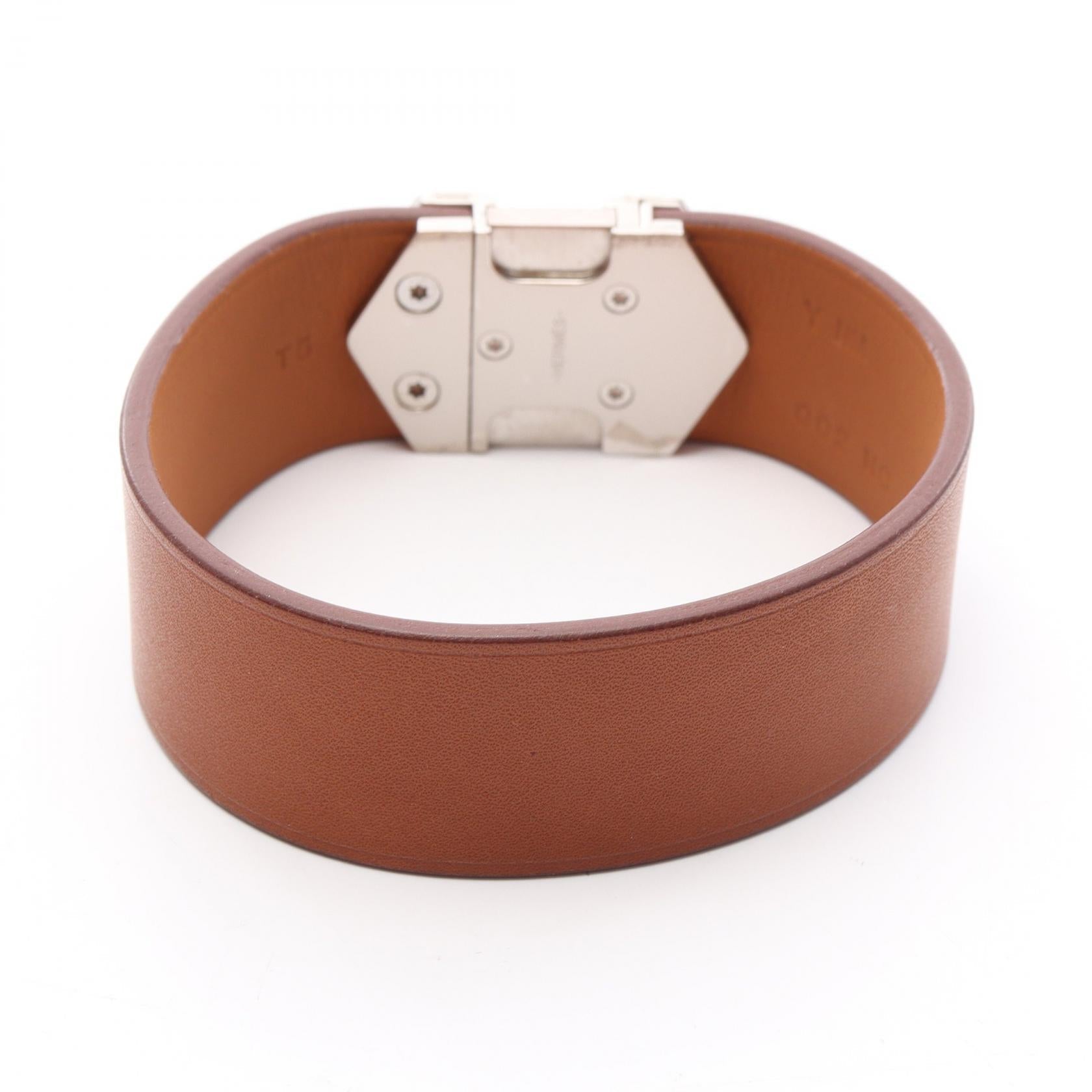 エルメス スーパー H ステンレス スチール レザー ブレスレット