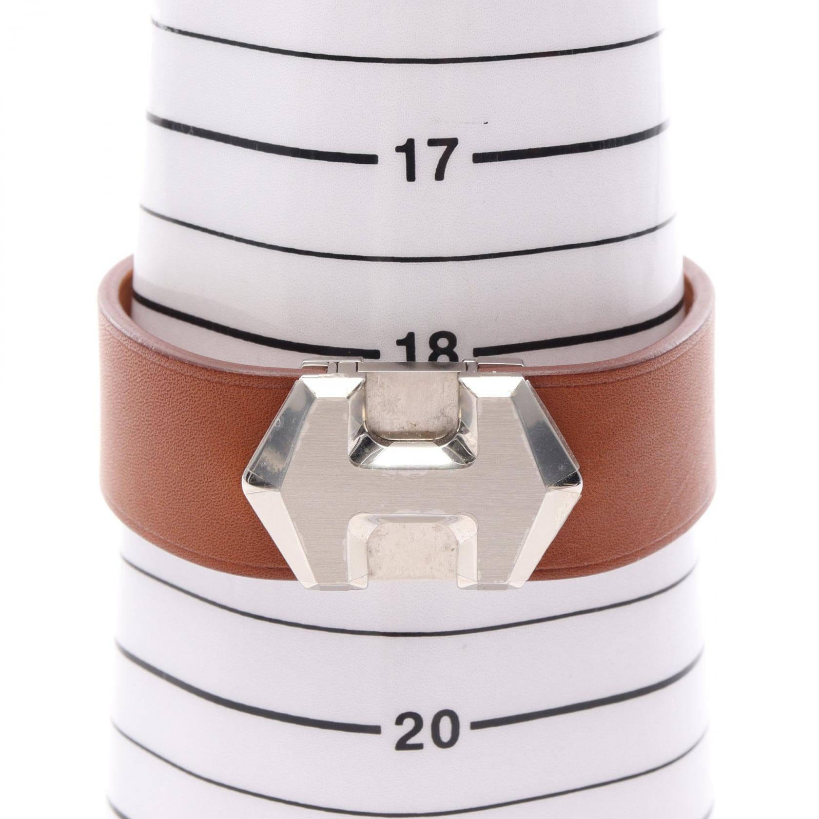 エルメス スーパー H ステンレス スチール レザー ブレスレット