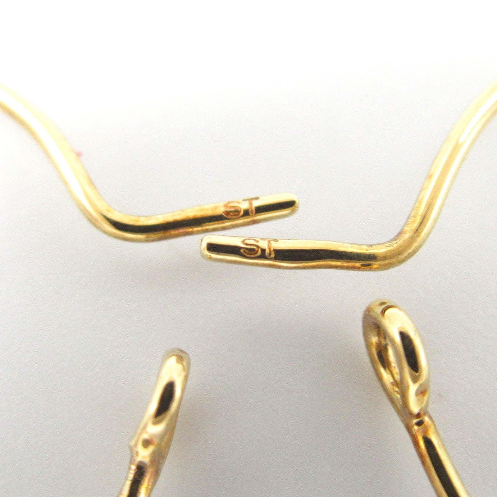 STAR JEWELRY ハート Au750 シェル/シトリン/ガーネット ピアス