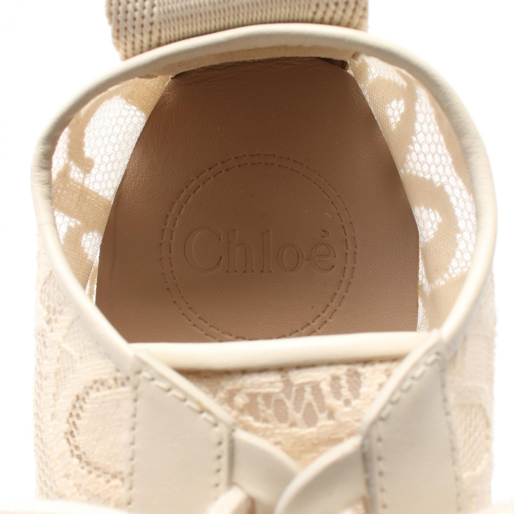 クロエ ローレン レザー レース スニーカー