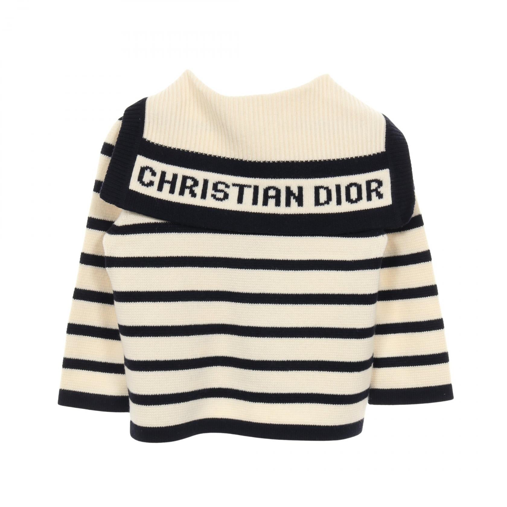 ディオール DIOR MARINIERE ウールカシミヤカーディガン