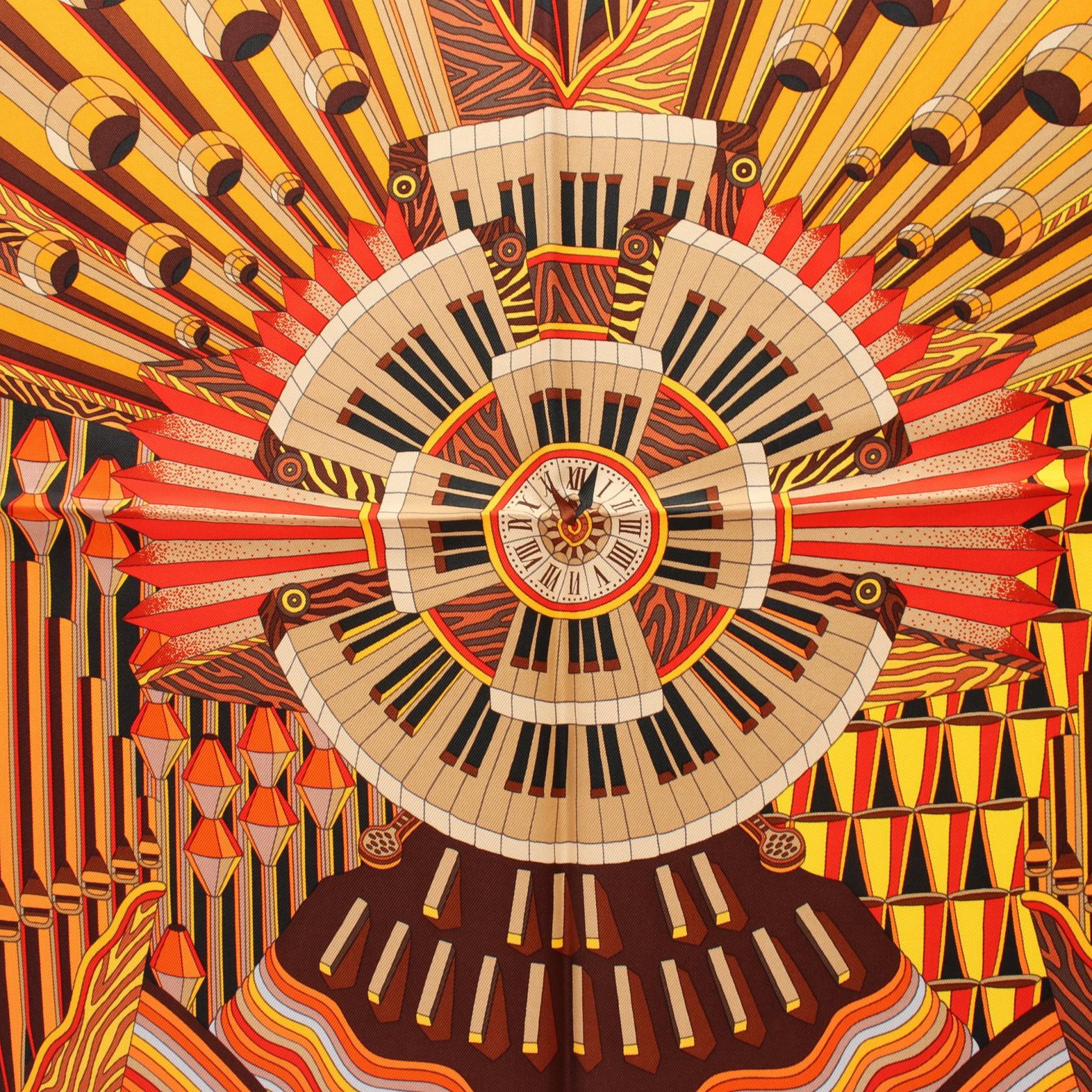 エルメス カレ90 POINT D ORGUE シルクスカーフ