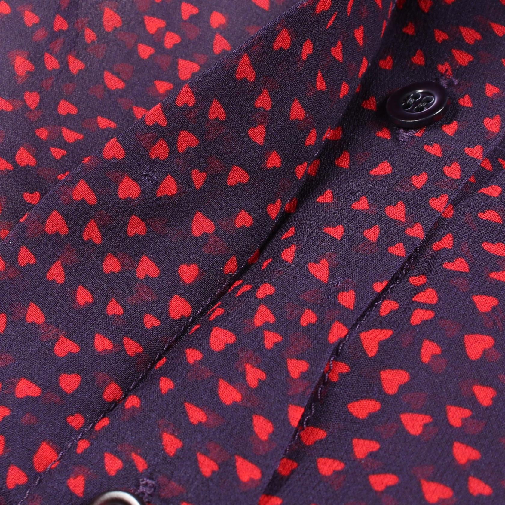ディオール Bee刺繍ハート柄シルクブラウス